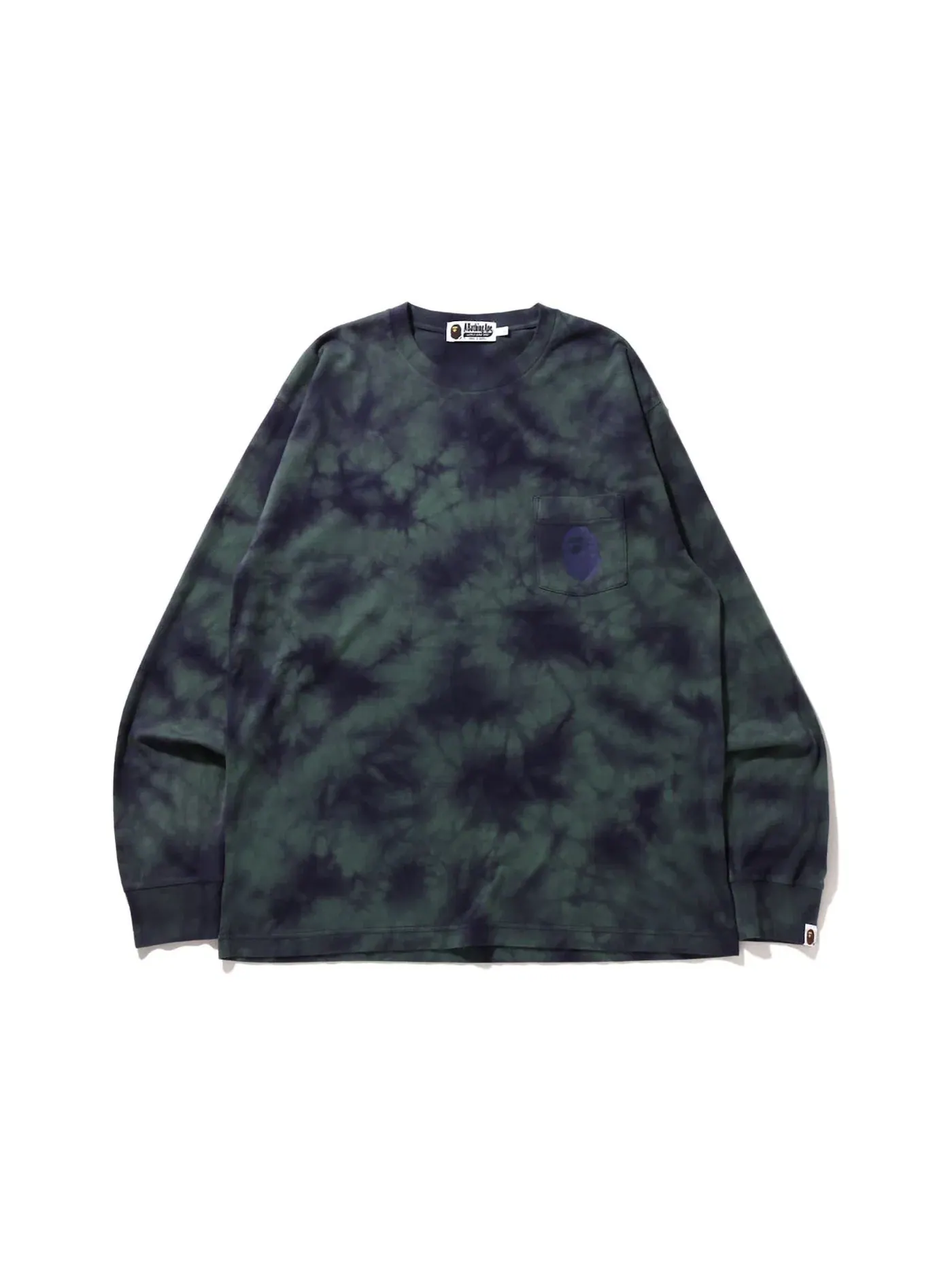 Мужская футболка свободного кроя Tie Dye One Point Pocket BAPE — изображение 2 из 2, фиолетовый