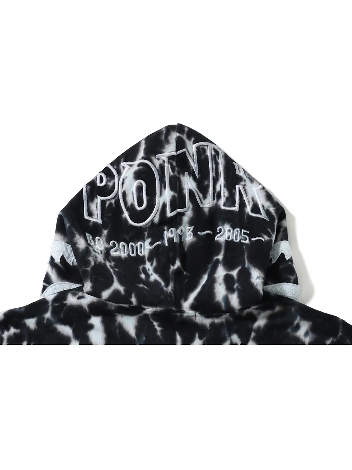 Мужская худи с принтом BAPE Tie Dye PONR Shark Wide Full Zip Hoodie — изображение 2 из 2, черный