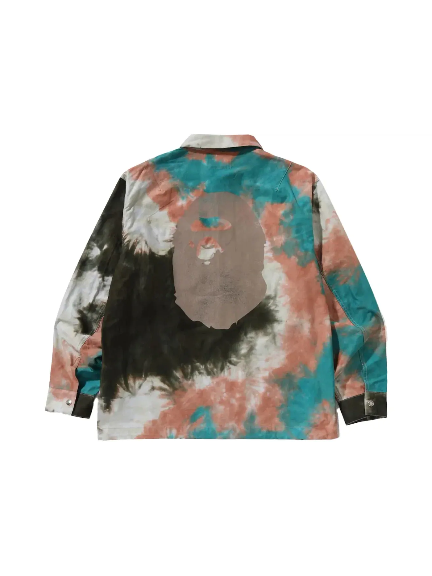 Мужская рубашка свободного кроя с принтом Tie Dye BAPE — изображение 2 из 2, бежевый