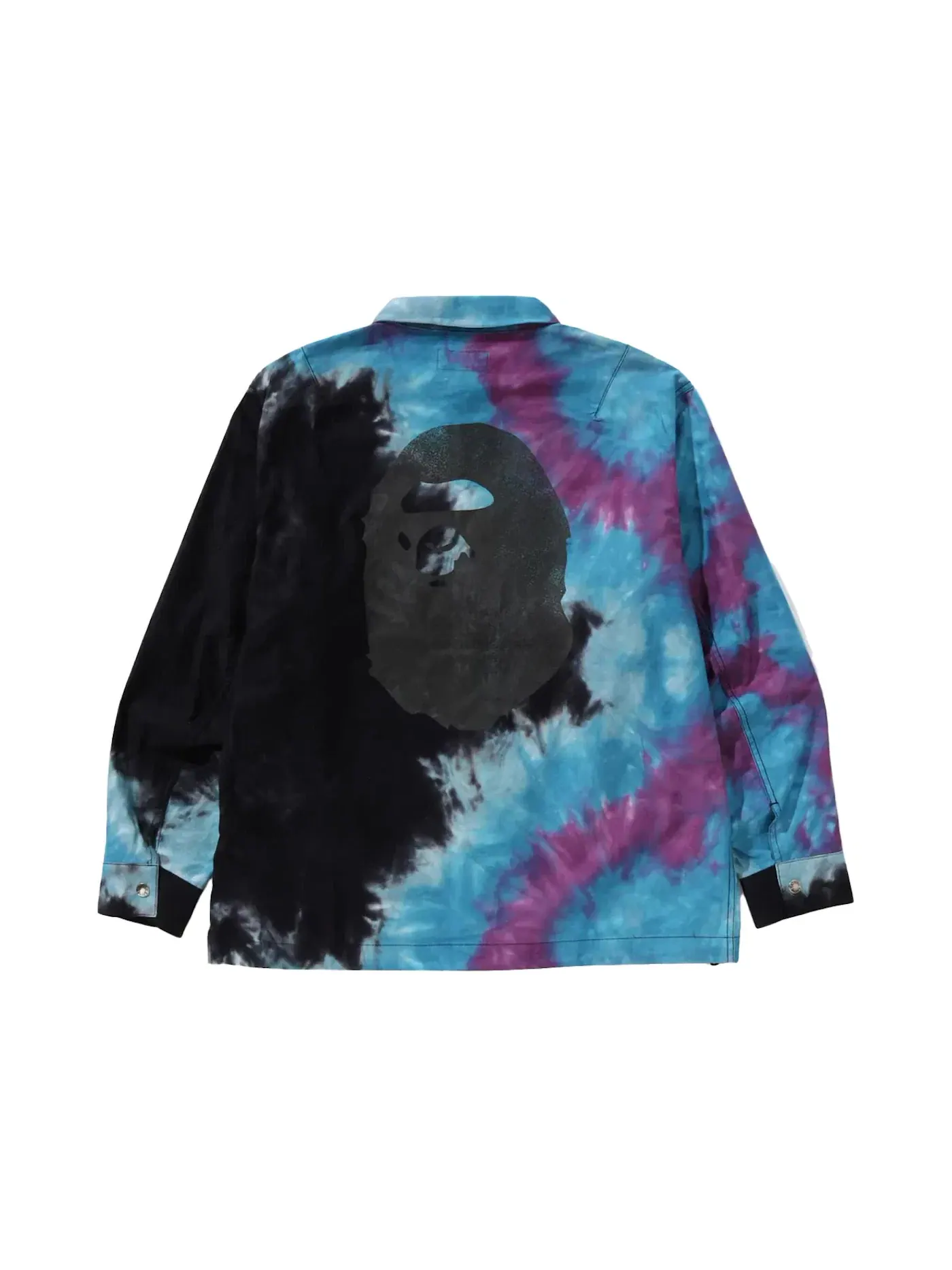 Мужская рубашка свободного кроя с принтом BAPE Tie Dye Relaxed Fit CPO — изображение 2 из 2, черный