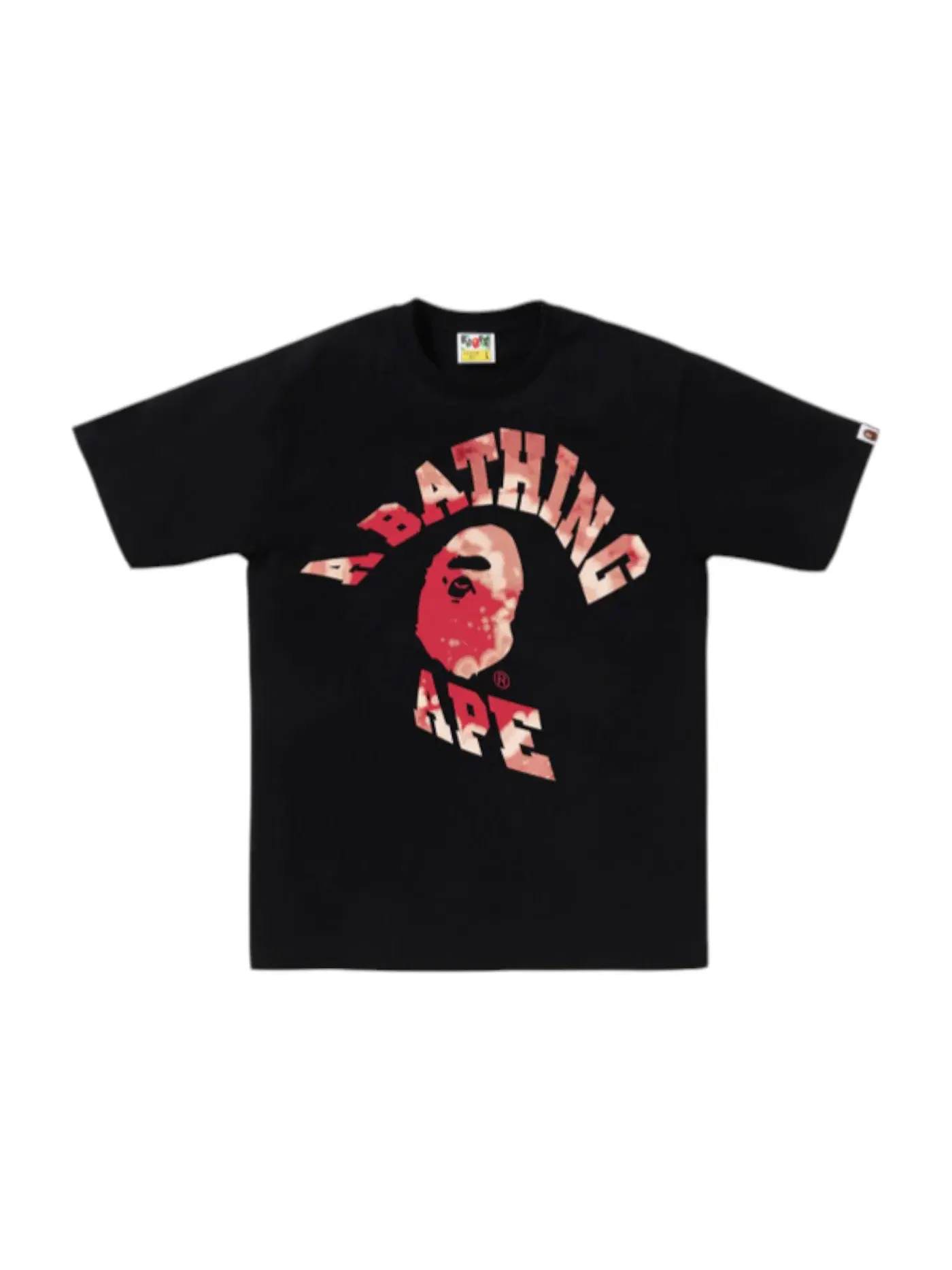 Мужская футболка с принтом BAPE Tie Dye Twist College Tee BAPE — изображение 1 из 1, черный