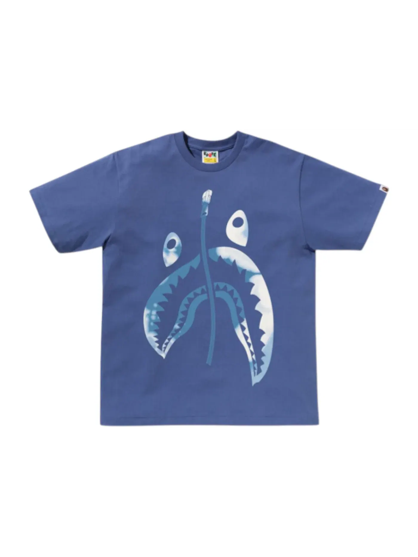 Мужская футболка с принтом BAPE Tie Dye Twist Shark Tee — изображение 1 из 1, темно-синий