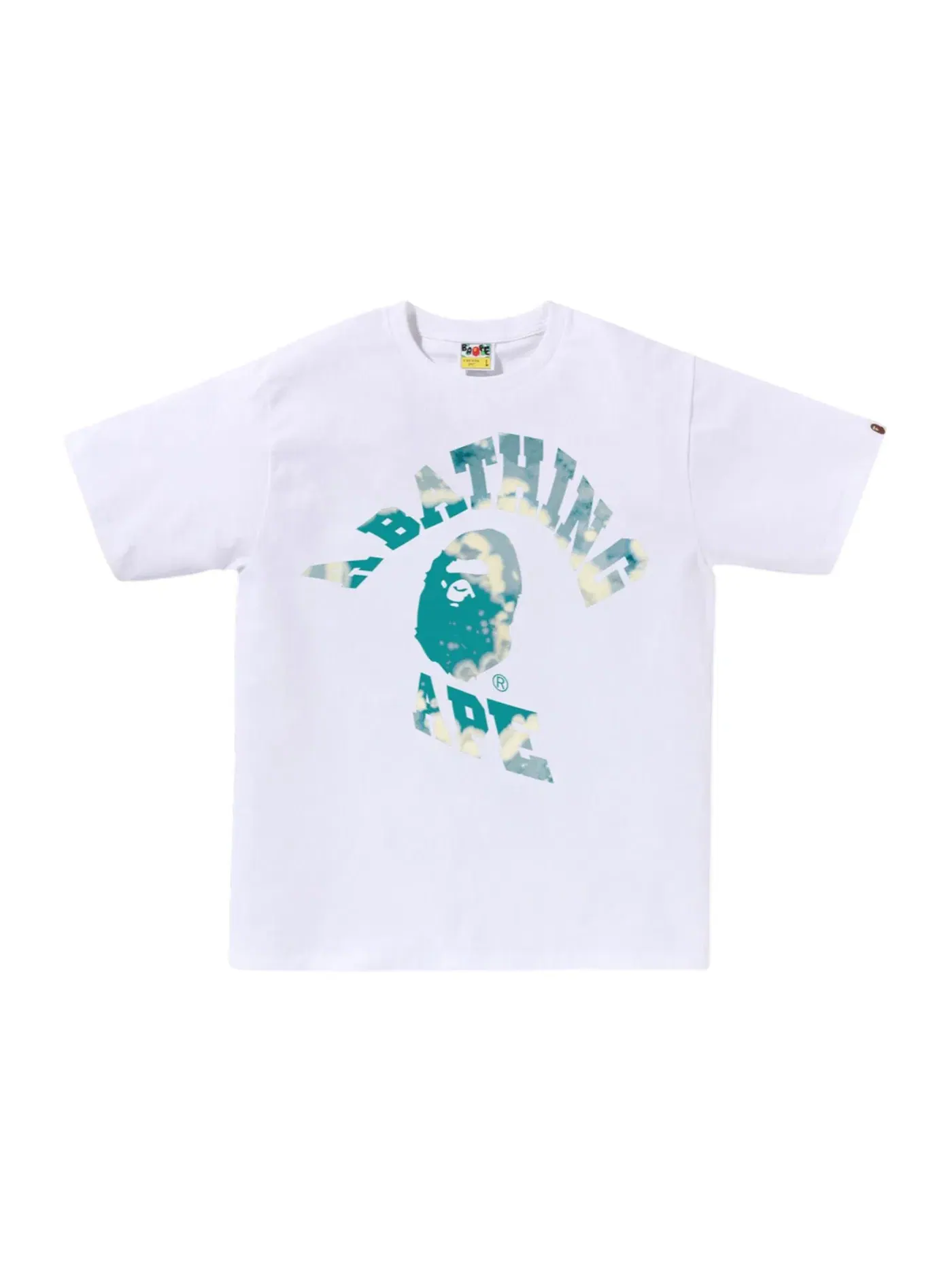 Мужская футболка с принтом BAPE Tie Dye Twist College Tee — изображение 1 из 1, белый