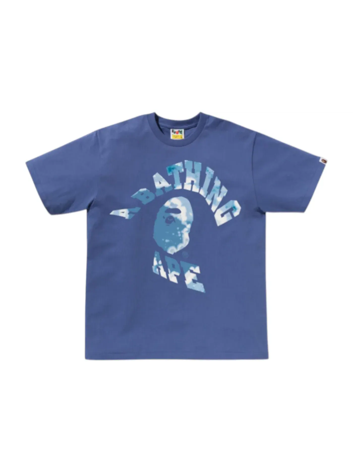 Мужская футболка с принтом BAPE Tie Dye Twist College Tee BAPE — изображение 1 из 1, темно-синий