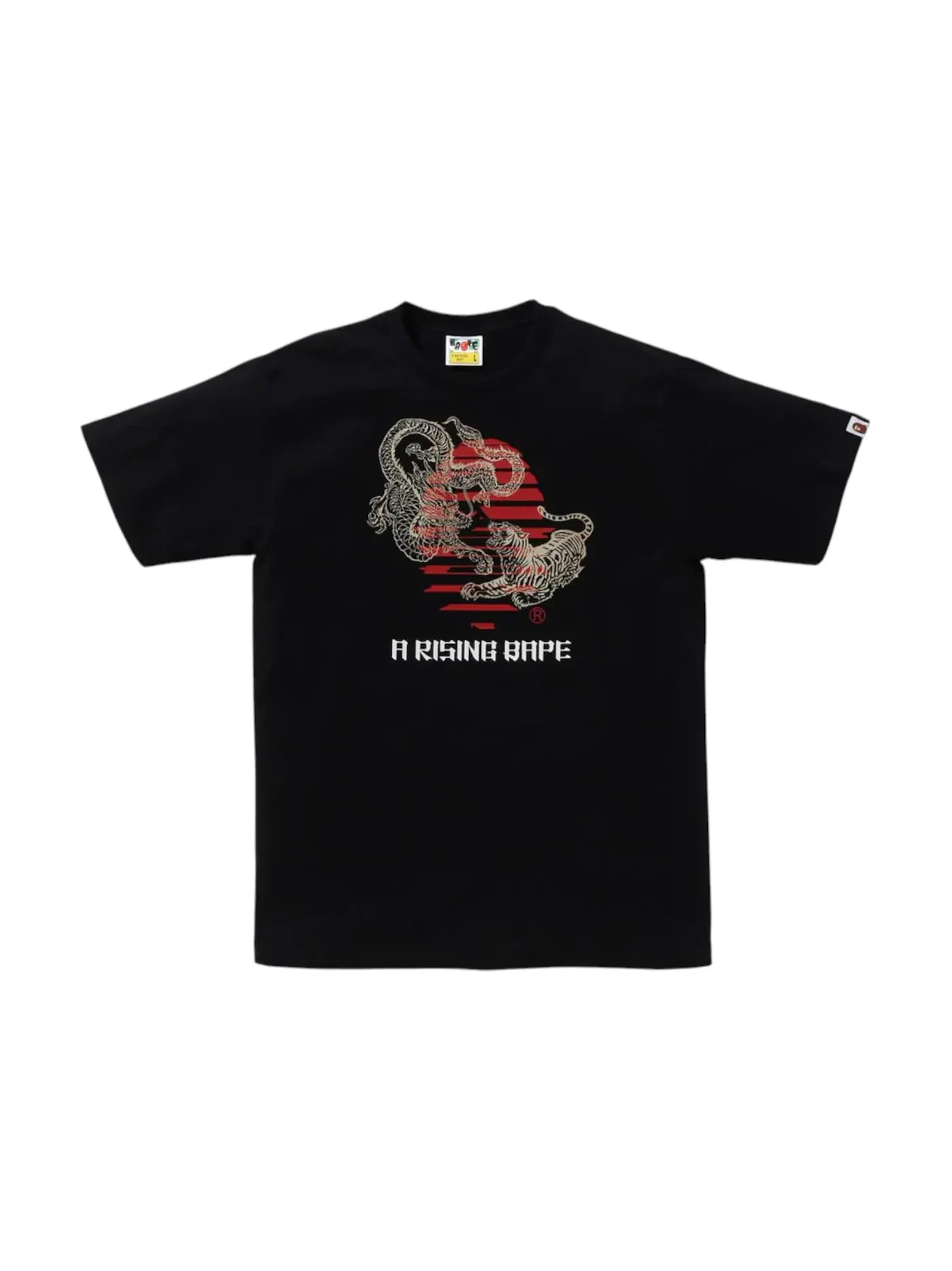 Мужская футболка с принтом Tiger And Dragon Ape Head BAPE — изображение 1 из 1, черный