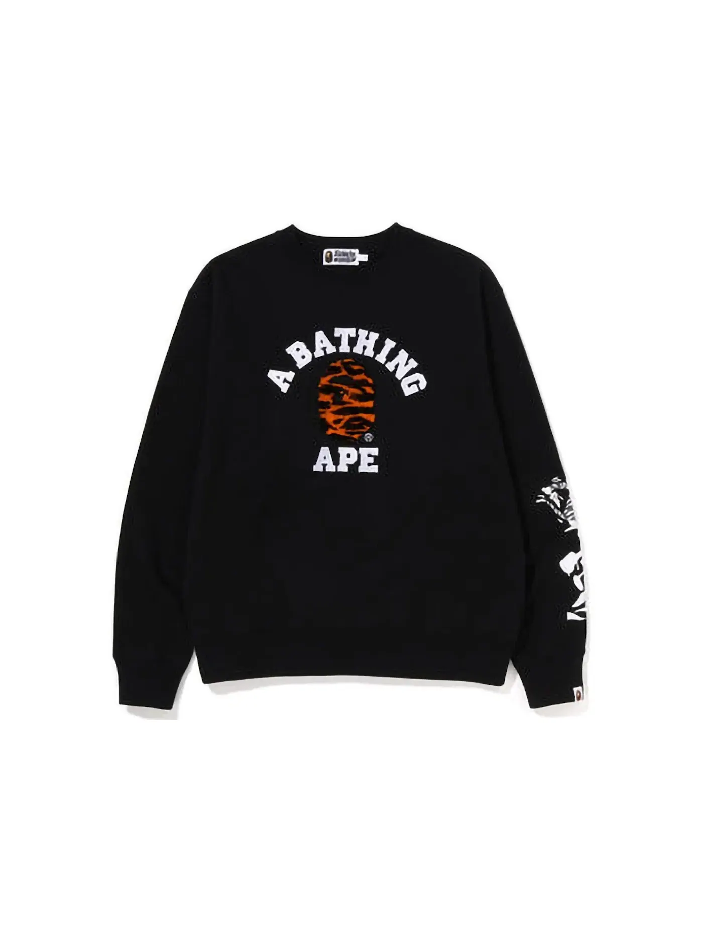 Мужской свитшот свободного кроя Tiger Camo College Relaxed Fit Crewneck BAPE — изображение 1 из 1, черный