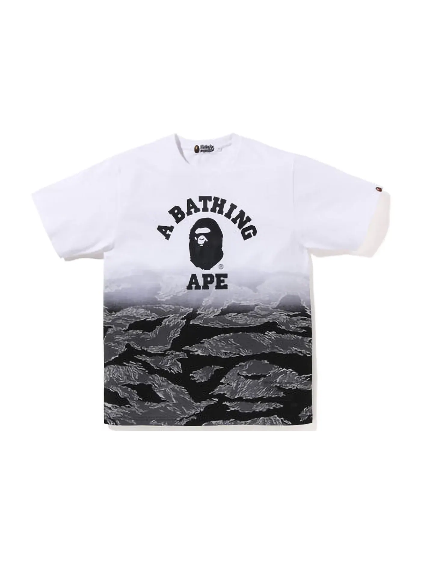 Мужская футболка с градиентным принтом Tiger Camo Tee BAPE — изображение 1 из 2, черный