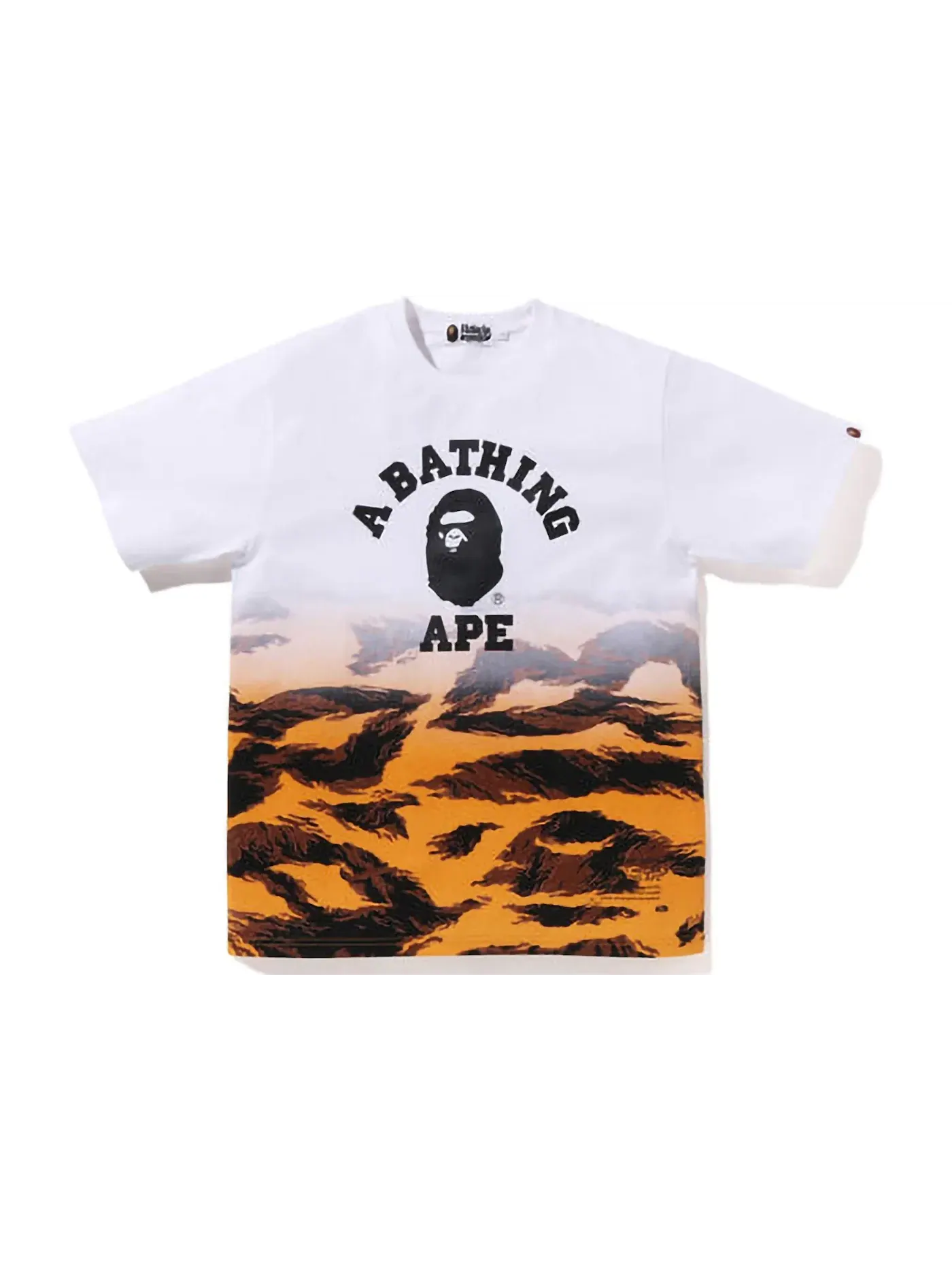 Мужская футболка с градиентным принтом BAPE Tiger Camo Gradation College Tee — изображение 1 из 2, оранжевый