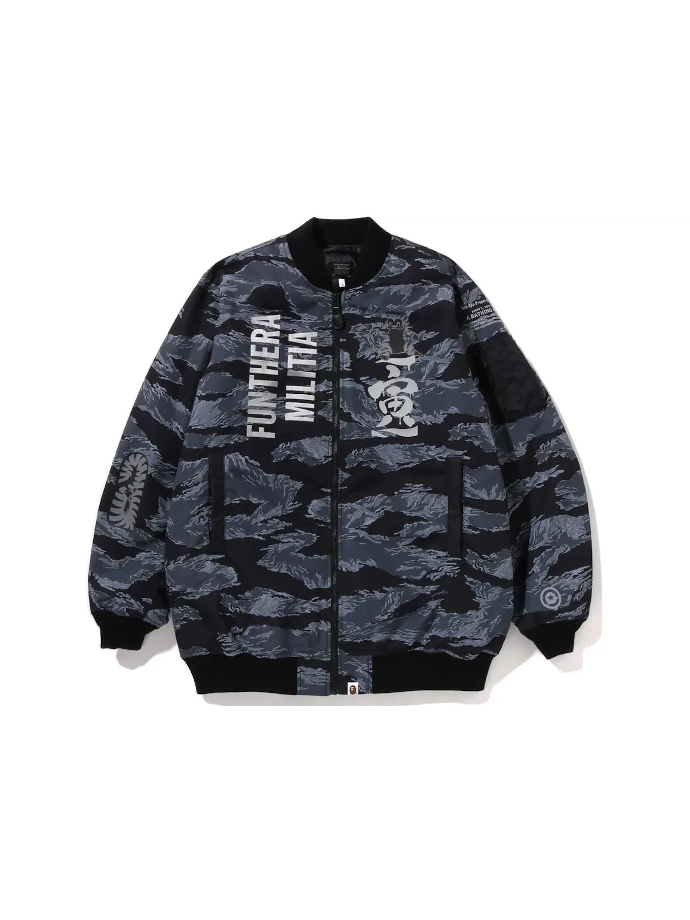 Мужская куртка-бомбер с камуфляжным принтом MA-1 BAPE — изображение 1 из 2, черный