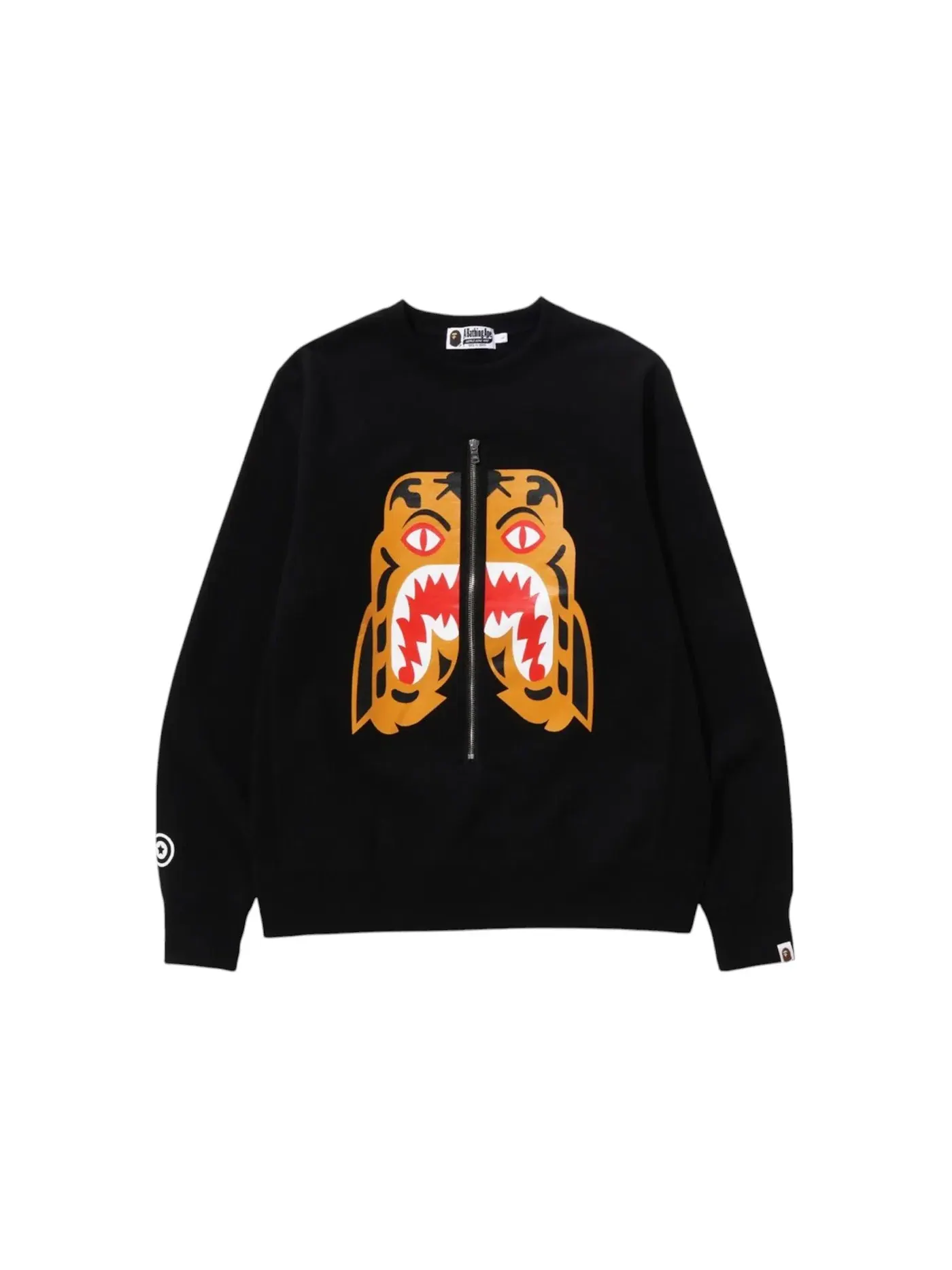 Мужской свитшот с принтом BAPE Crewneck — изображение 1 из 1, черный