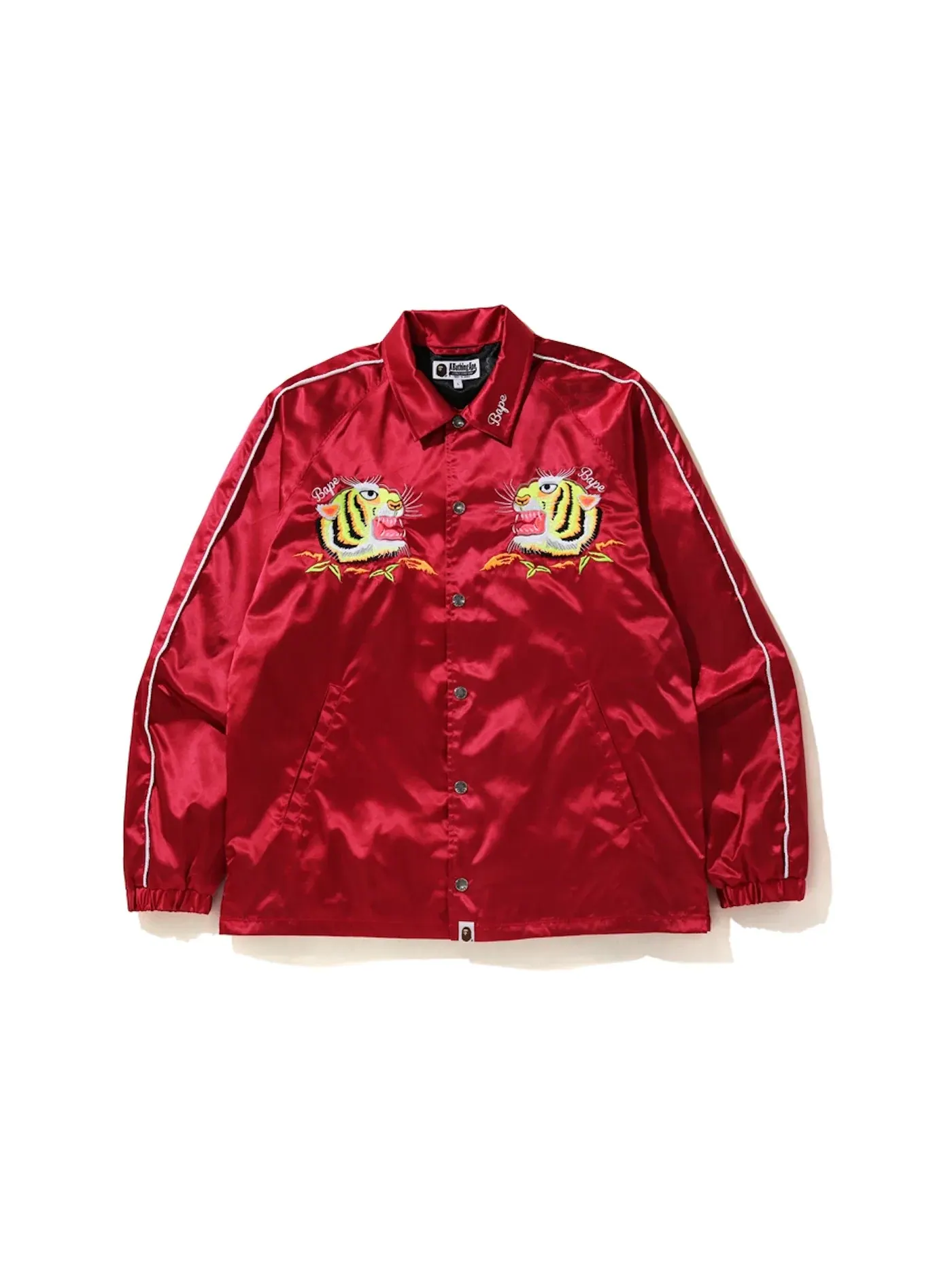 Мужская куртка-тренч с вышивкой Tiger BAPE — изображение 1 из 2, красный