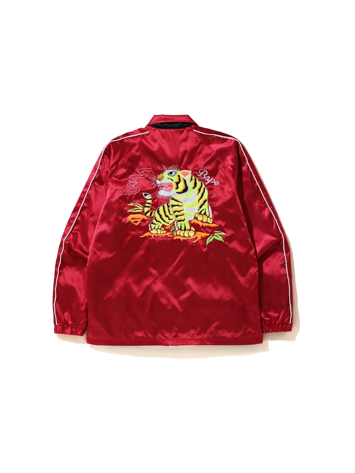 Мужская куртка-тренч с вышивкой Tiger BAPE — изображение 2 из 2, красный