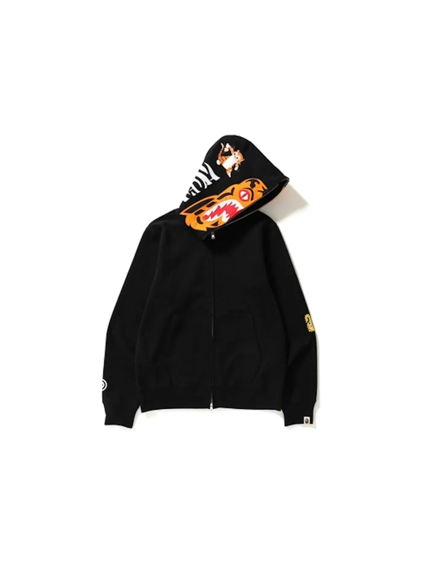 Мужская худи с принтом Tiger Full Zip Color Embroidery BAPE — изображение 1 из 3, черный