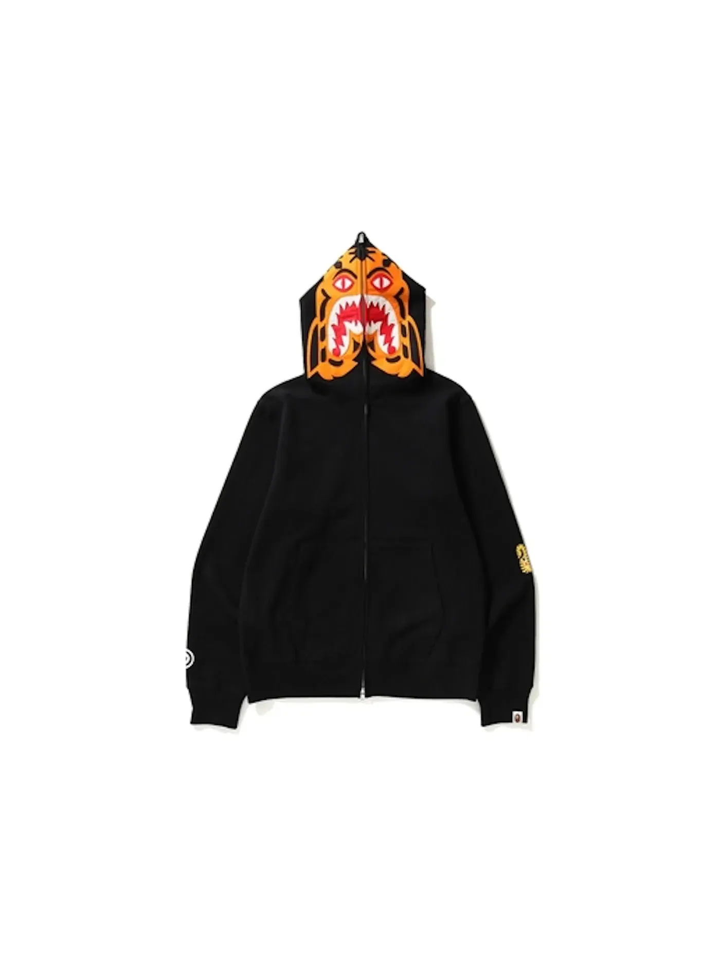 Мужская худи с принтом Tiger Full Zip Color Embroidery BAPE — изображение 3 из 3, черный