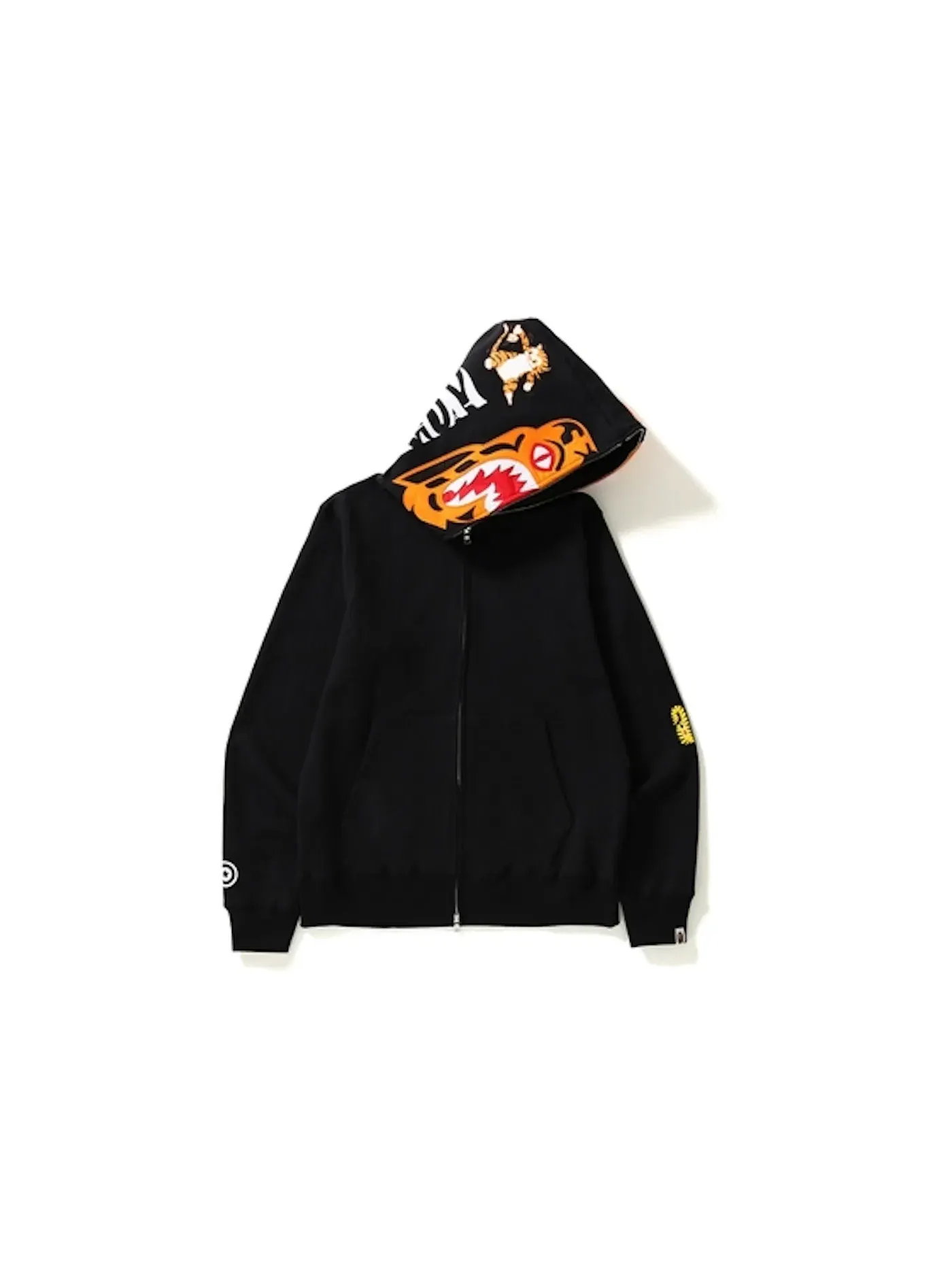 Мужская худи с принтом BAPE Tiger Full Zip Hoodie BAPE — изображение 1 из 4, черный