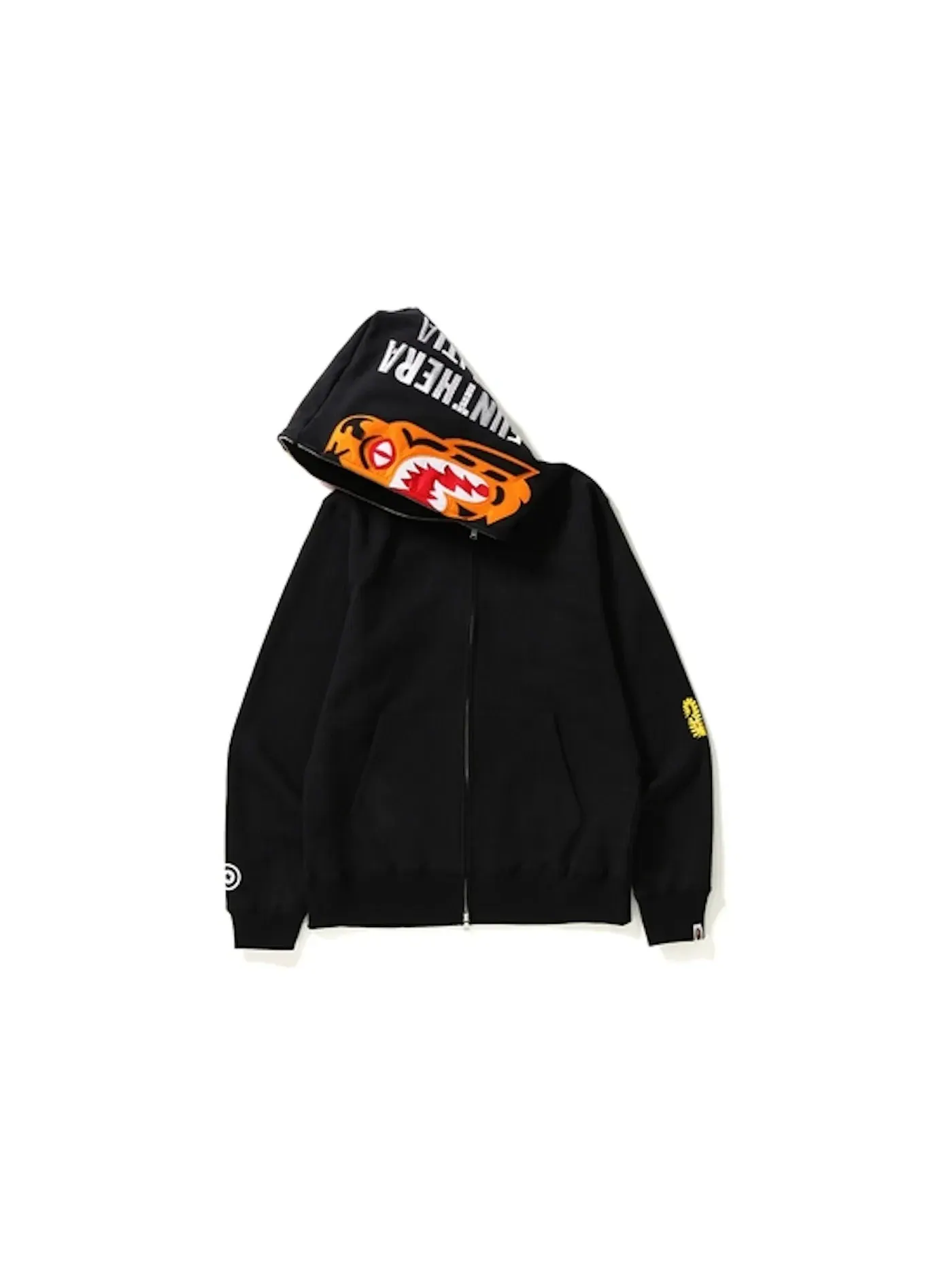 Мужская худи с принтом BAPE Tiger Full Zip Hoodie BAPE — изображение 2 из 4, черный