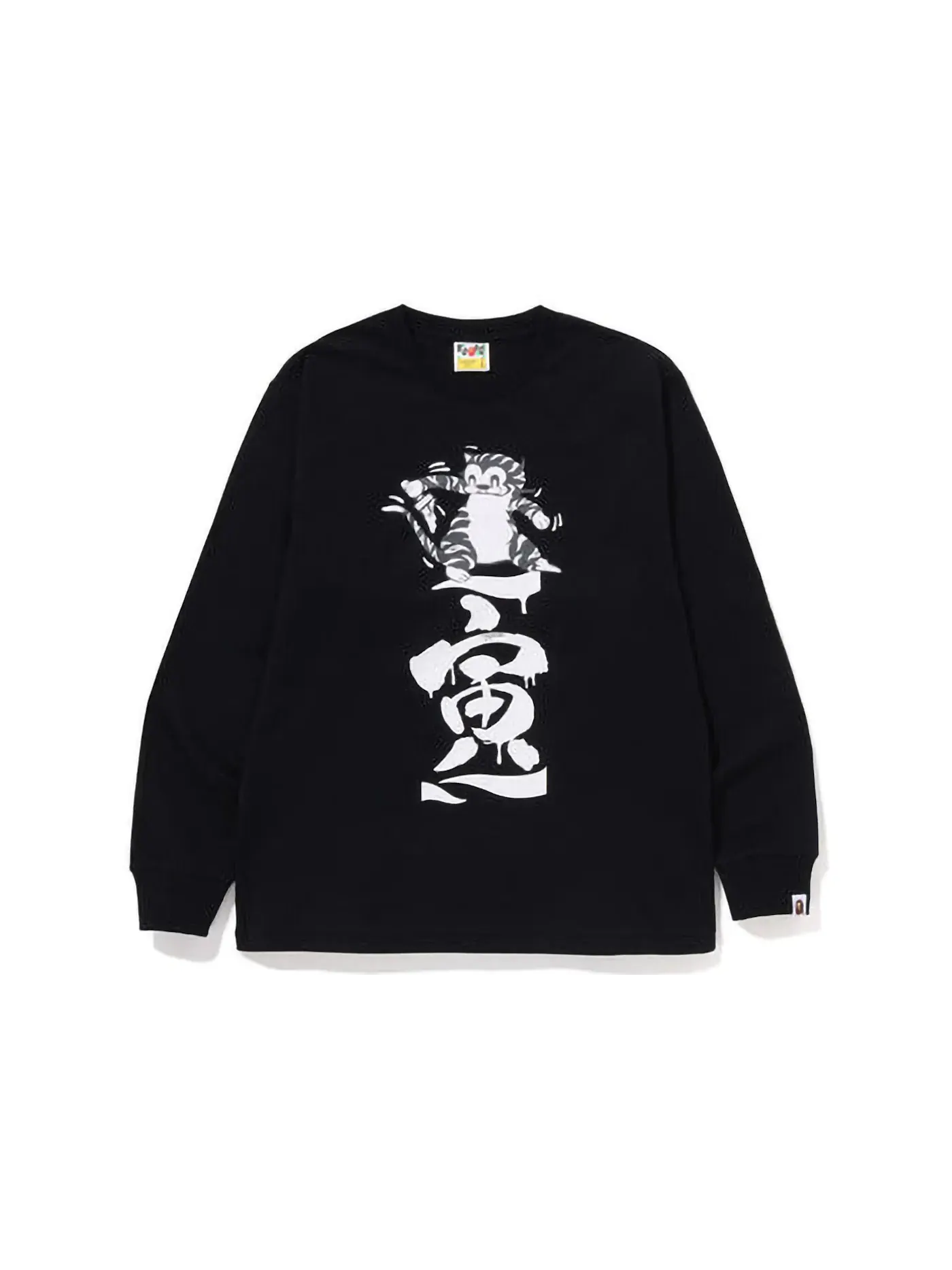 Мужская футболка с длинным рукавом с принтом Tiger Graphic BAPE — изображение 1 из 1, черный