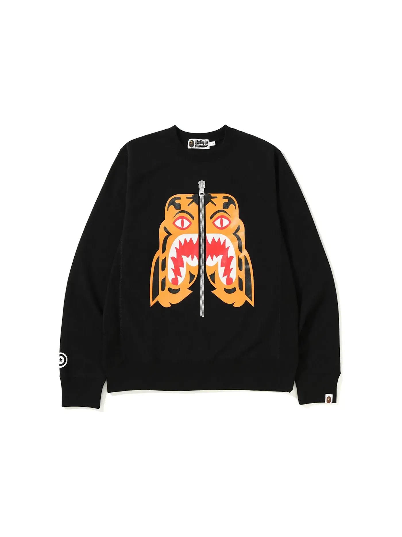 Мужской свитшот с принтом Tiger Heavy Weight Crewneck BAPE — изображение 1 из 3, черный