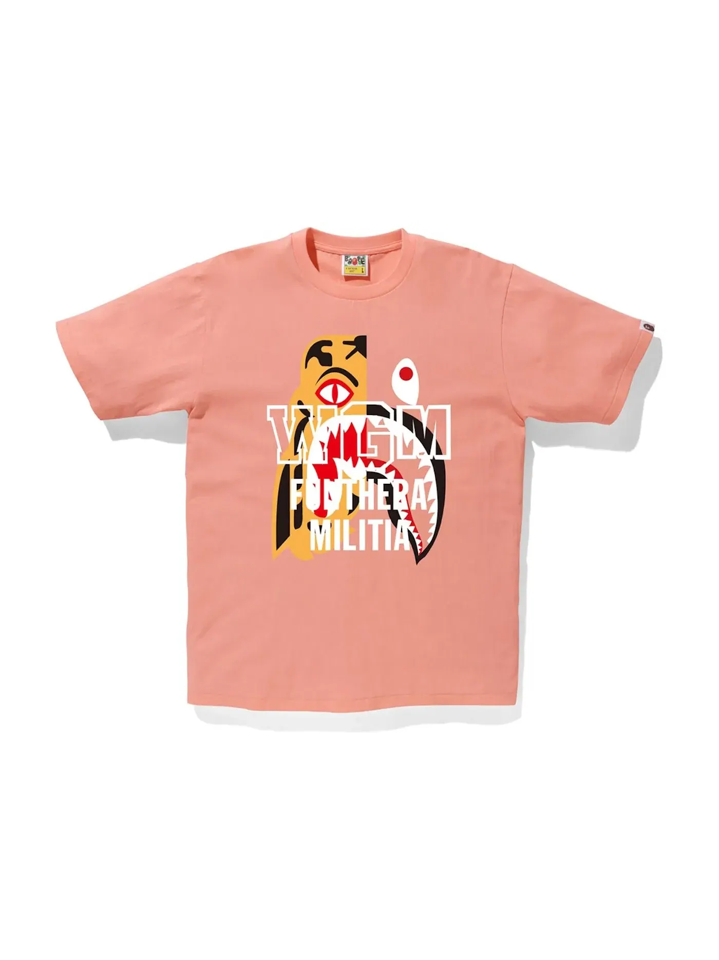 Мужская футболка с принтом BAPE Tiger Shark Tee FW18 — изображение 1 из 1, розовый