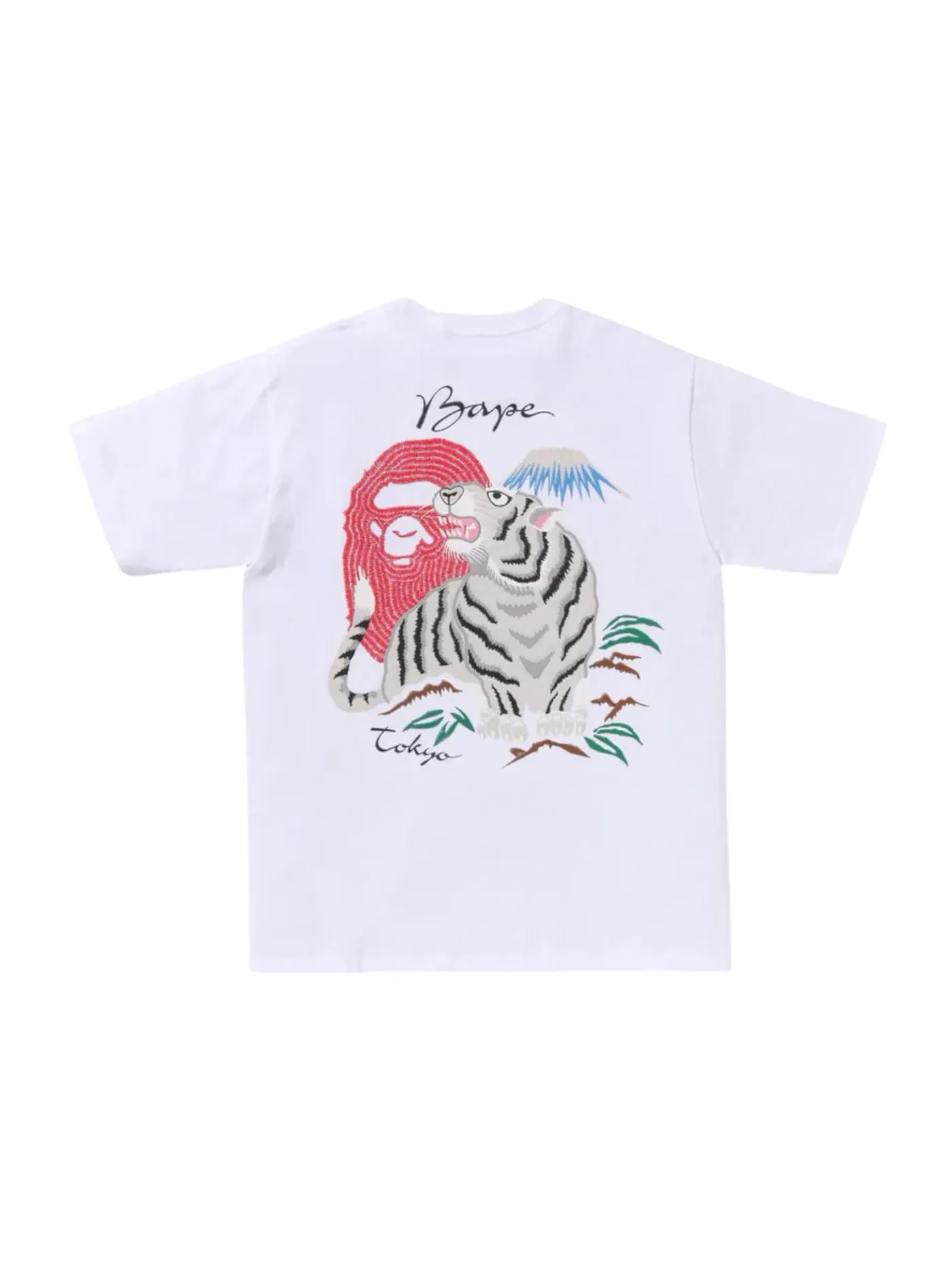 Мужская футболка с принтом Tiger Souvenir Tee BAPE — изображение 1 из 2, белый
