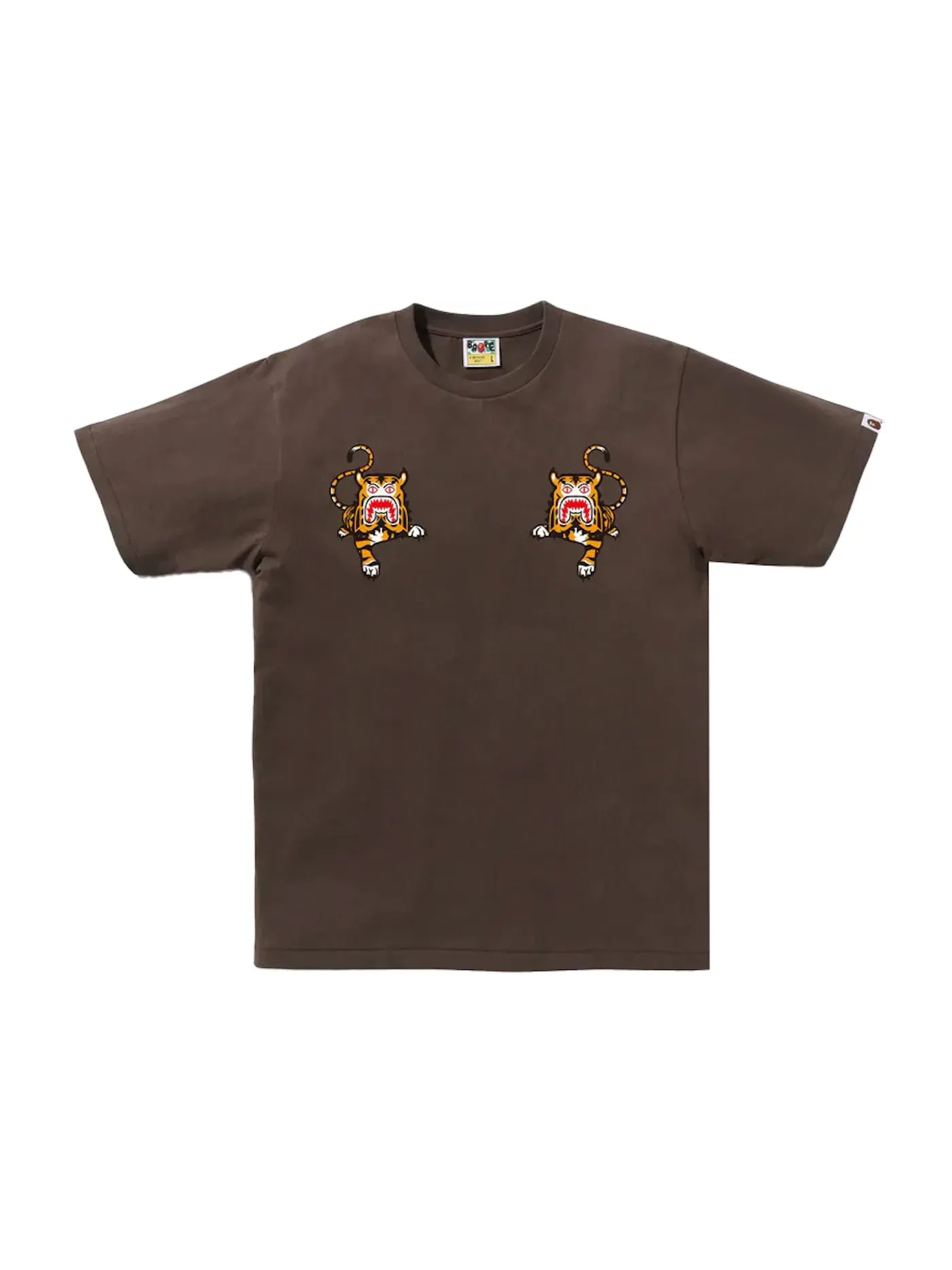 Мужская футболка с принтом Tiger BAPE — изображение 1 из 2, коричневый