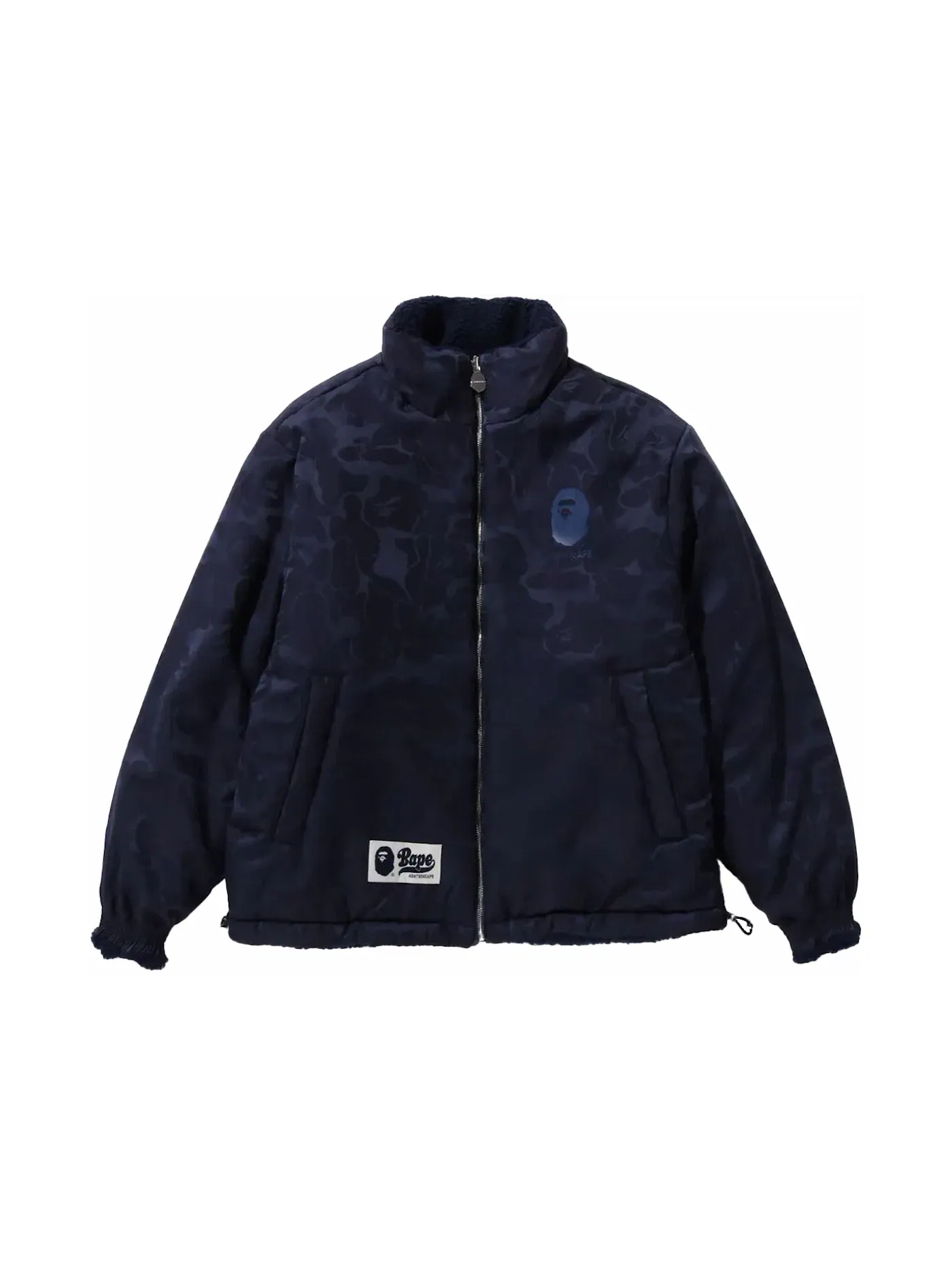 Мужская куртка с камуфляжем двусторонняя BAPE — изображение 1 из 3, темно-синий