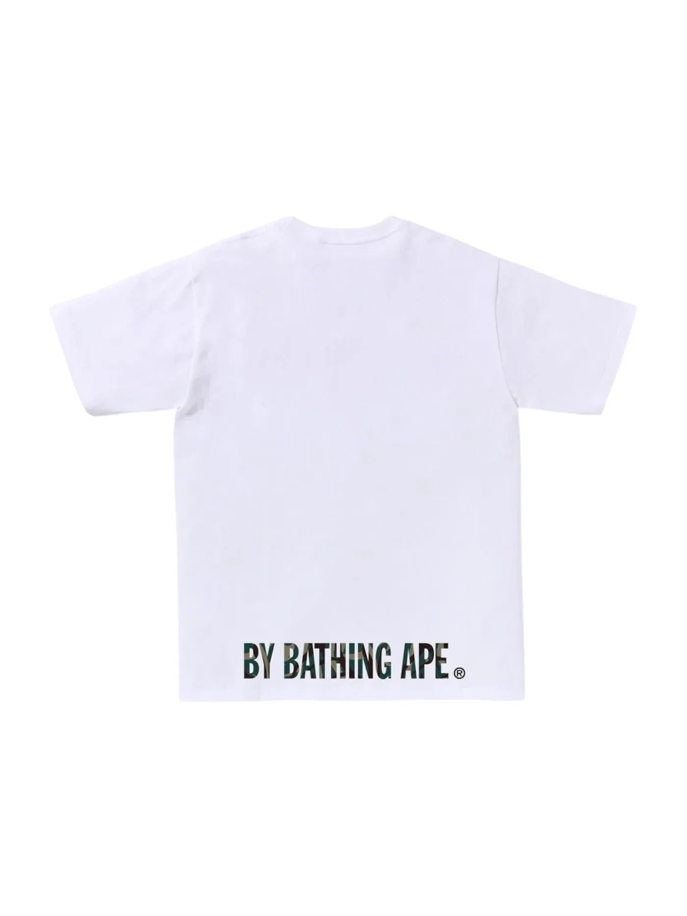 Мужская футболка с принтом BAPE Trial Camo Ape Face Sta Tee — изображение 2 из 2, белый/зеленый