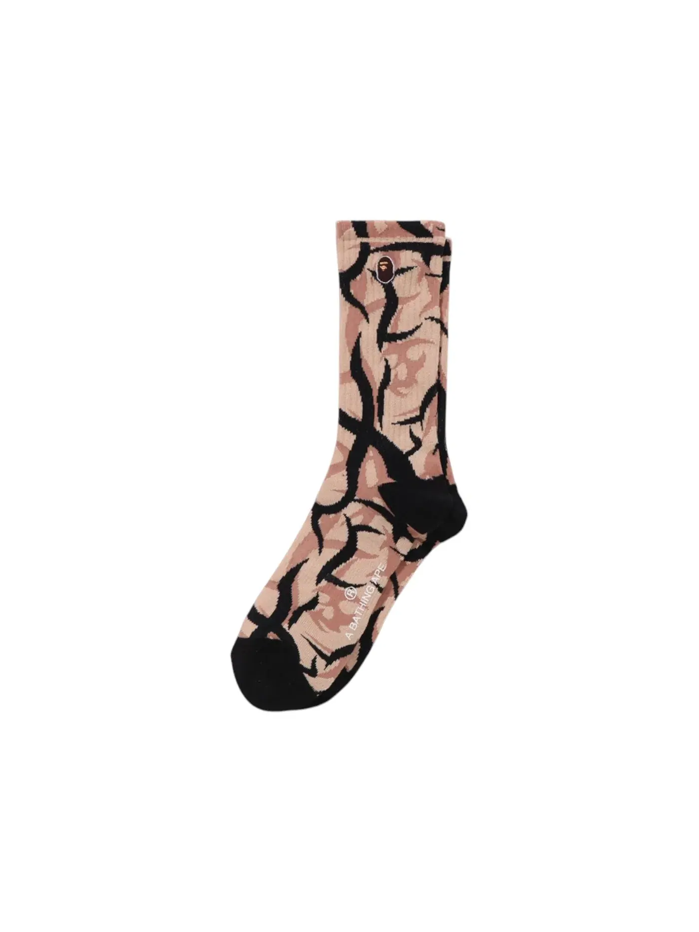 Унисекс носки с камуфляжным принтом BAPE Trial Camo Ape Head One Point — изображение 1 из 1, бежевый