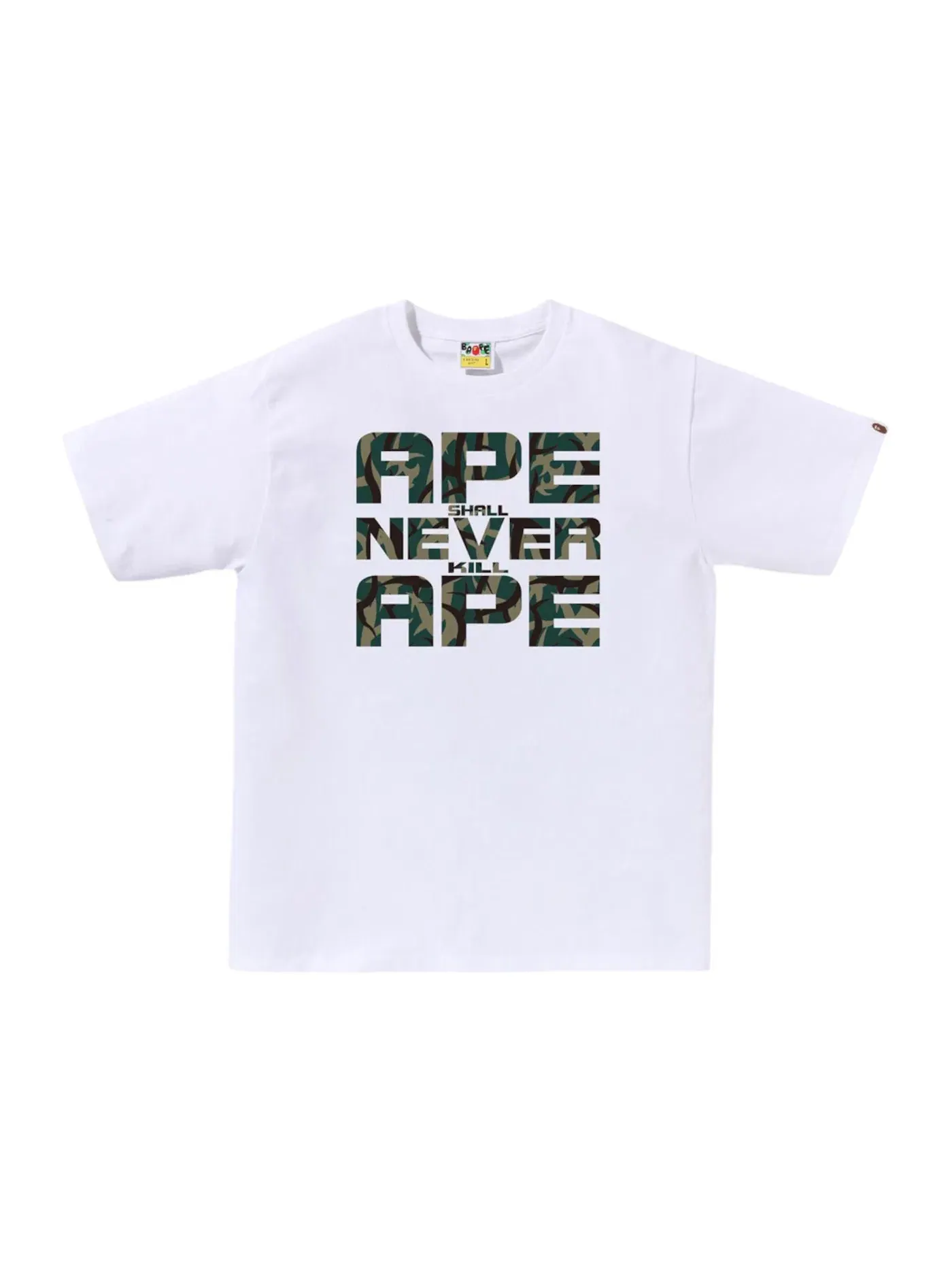 Мужская футболка с камуфляжным принтом BAPE Tee — изображение 1 из 1, белый/зеленый