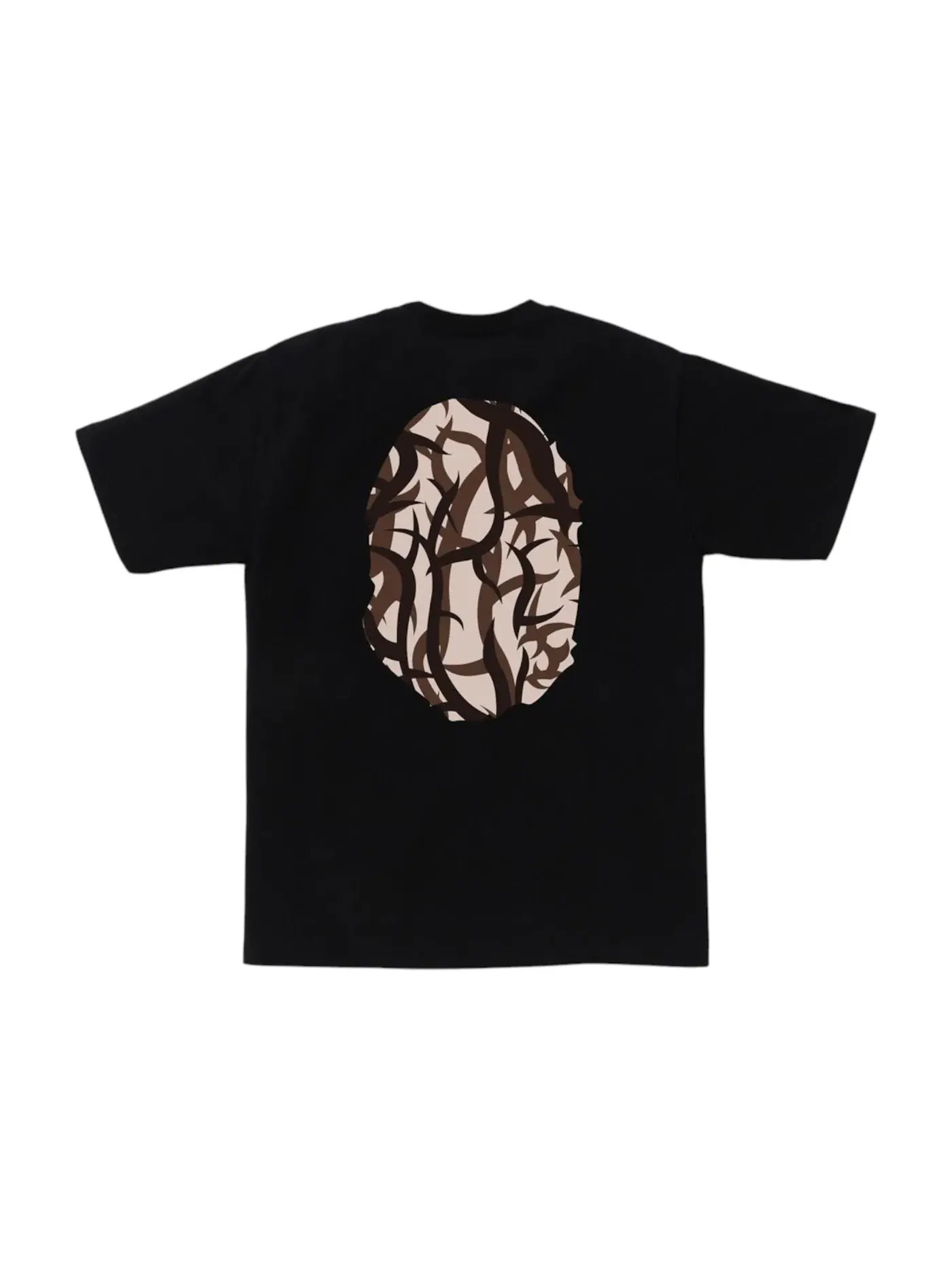 Мужская футболка с принтом BAPE Trial Camo Big Ape Head Tee BAPE — изображение 2 из 2, черный/бежевый