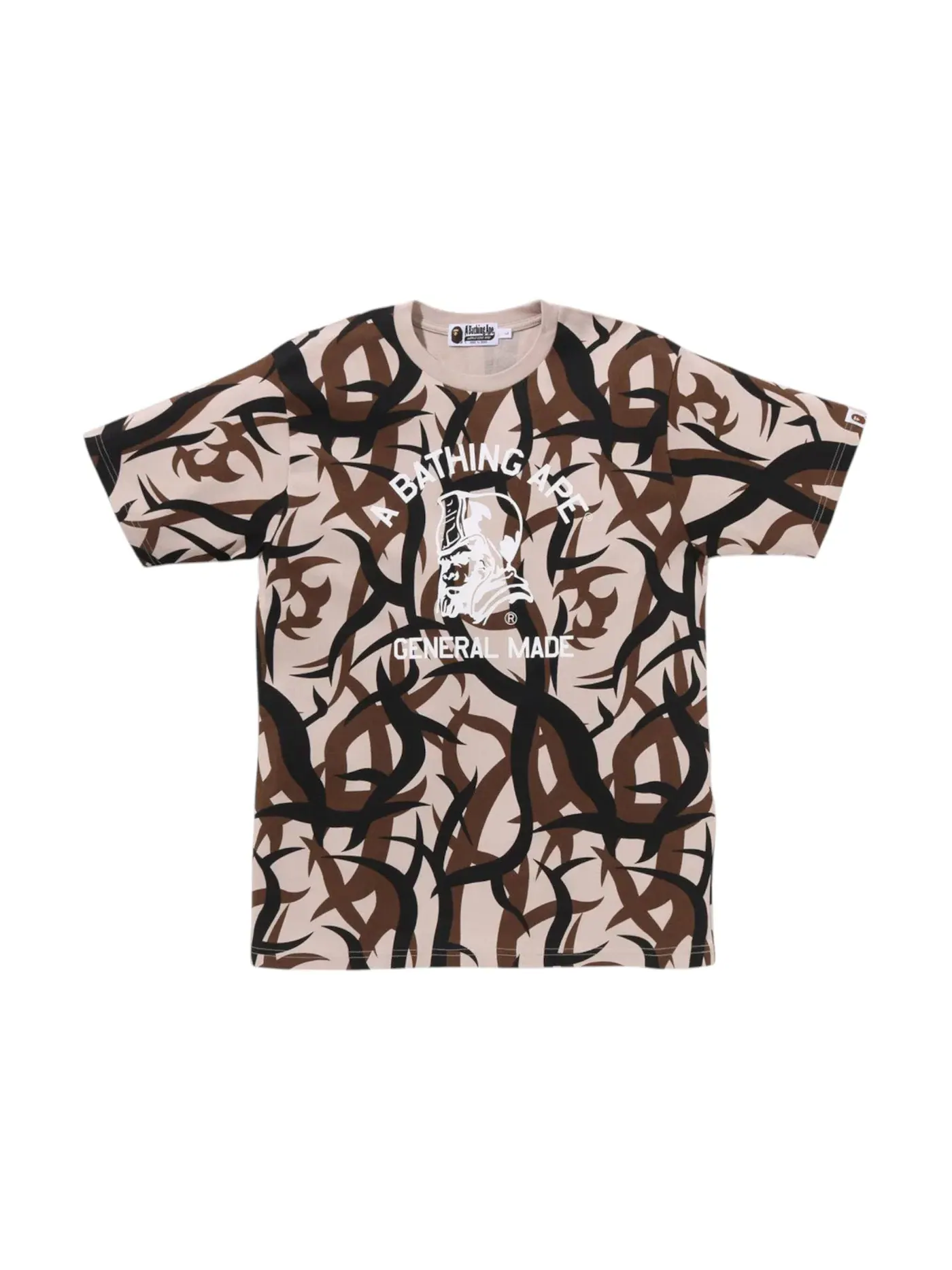 Мужская футболка с камуфляжным принтом BAPE Tee — изображение 1 из 2, бежевый