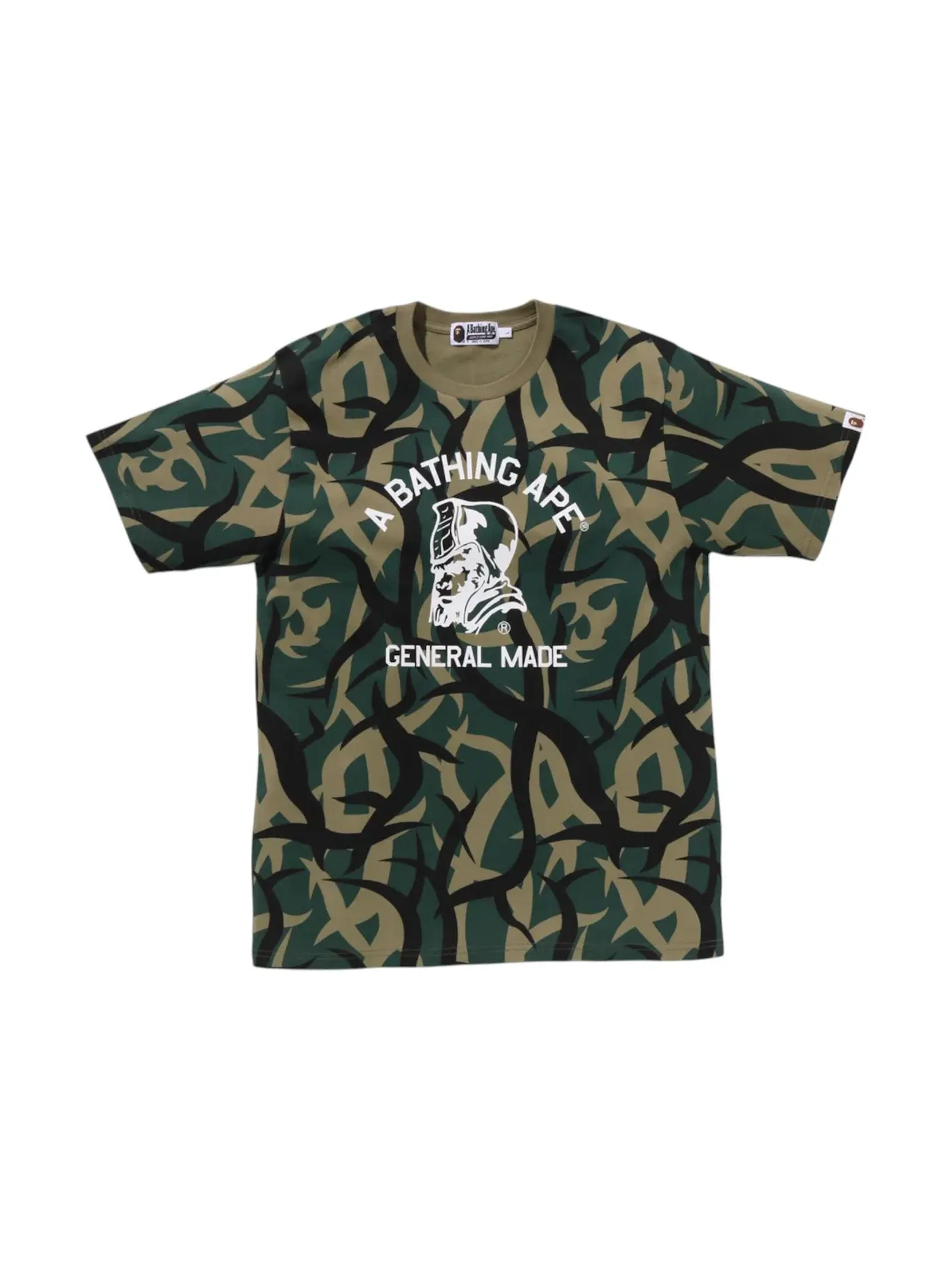 Мужская футболка с камуфляжным принтом BAPE Tee — изображение 1 из 2, зеленый