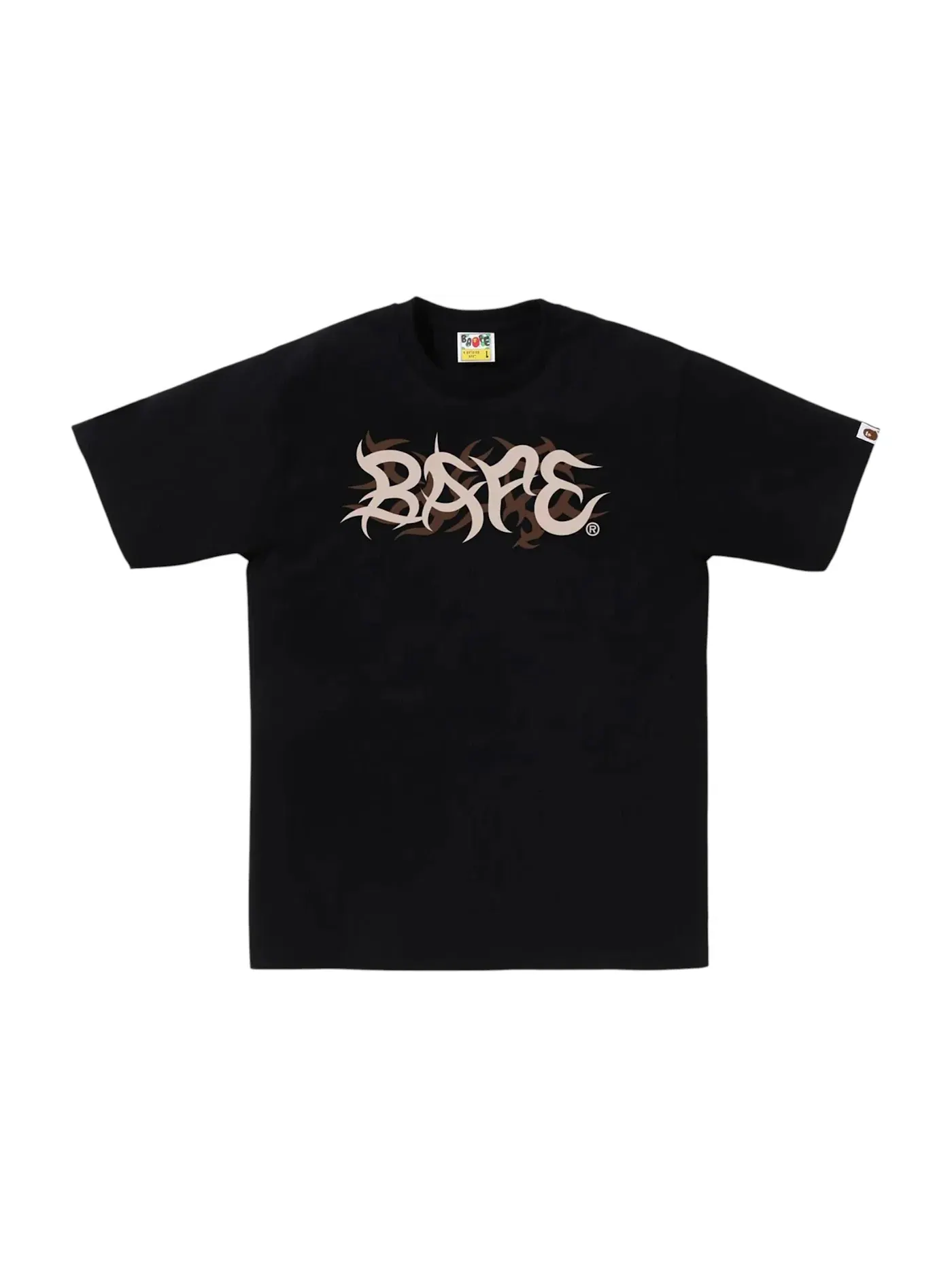 Мужская футболка с принтом BAPE Trial Camo Logo Tee BAPE — изображение 1 из 1, черный