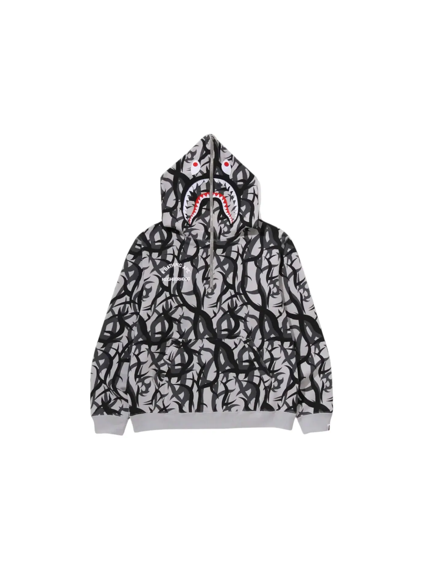 Мужской пуловер-худи с капюшоном с принтом BAPE Trial Camo Two Face Half Zip Pullover Hoodie BAPE — изображение 1 из 1
