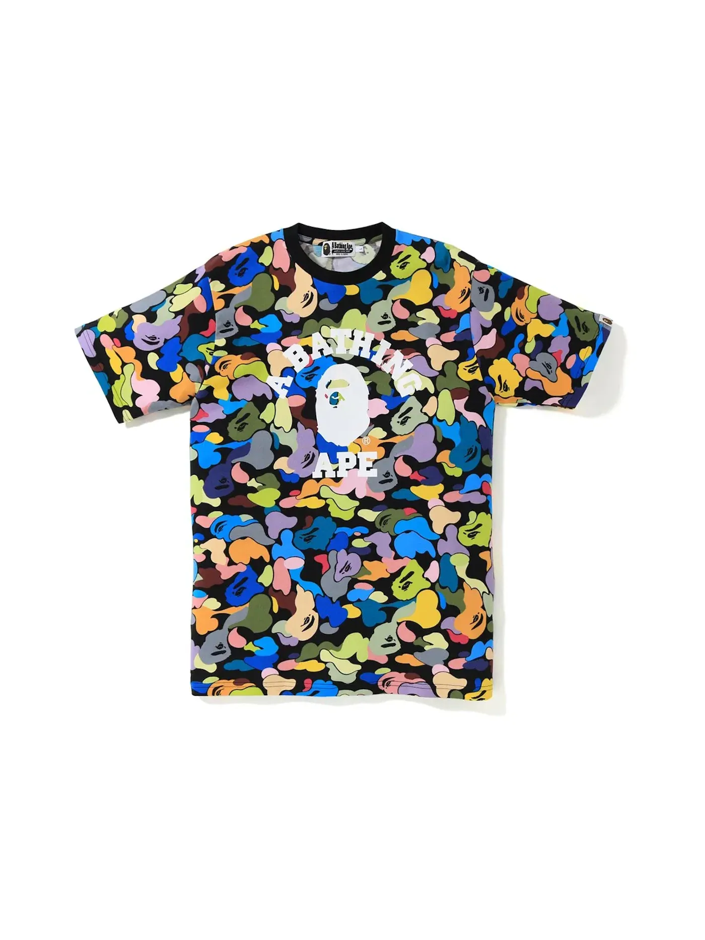 Мужская футболка с принтом BAPE Ultimate Multi Camo College Tee — изображение 1 из 2, черный
