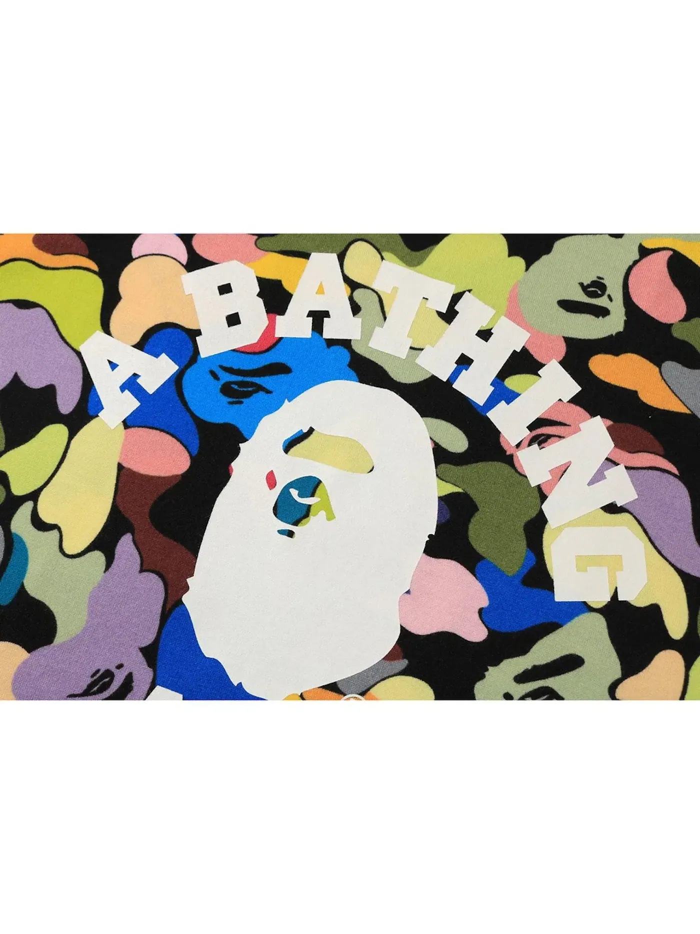 Мужская футболка с принтом BAPE Ultimate Multi Camo College Tee — изображение 2 из 2, черный
