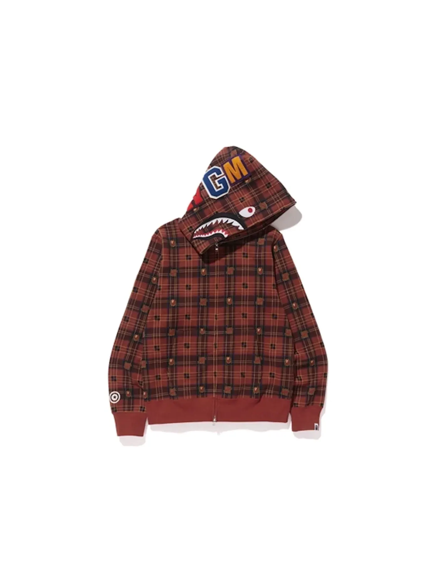 Мужская худи с принтом Undefeated Check Shark BAPE — изображение 1 из 3, красный