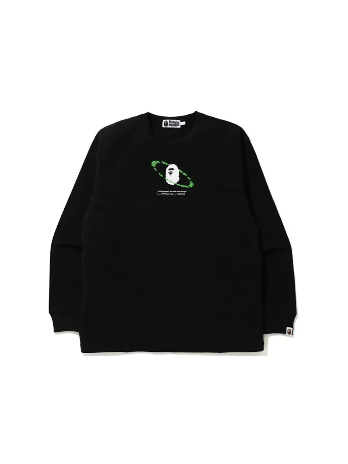 Мужская футболка с длинным рукавом BAPE Universe Ape Loose Fit Long Sleeve Tee — изображение 1 из 2, черный