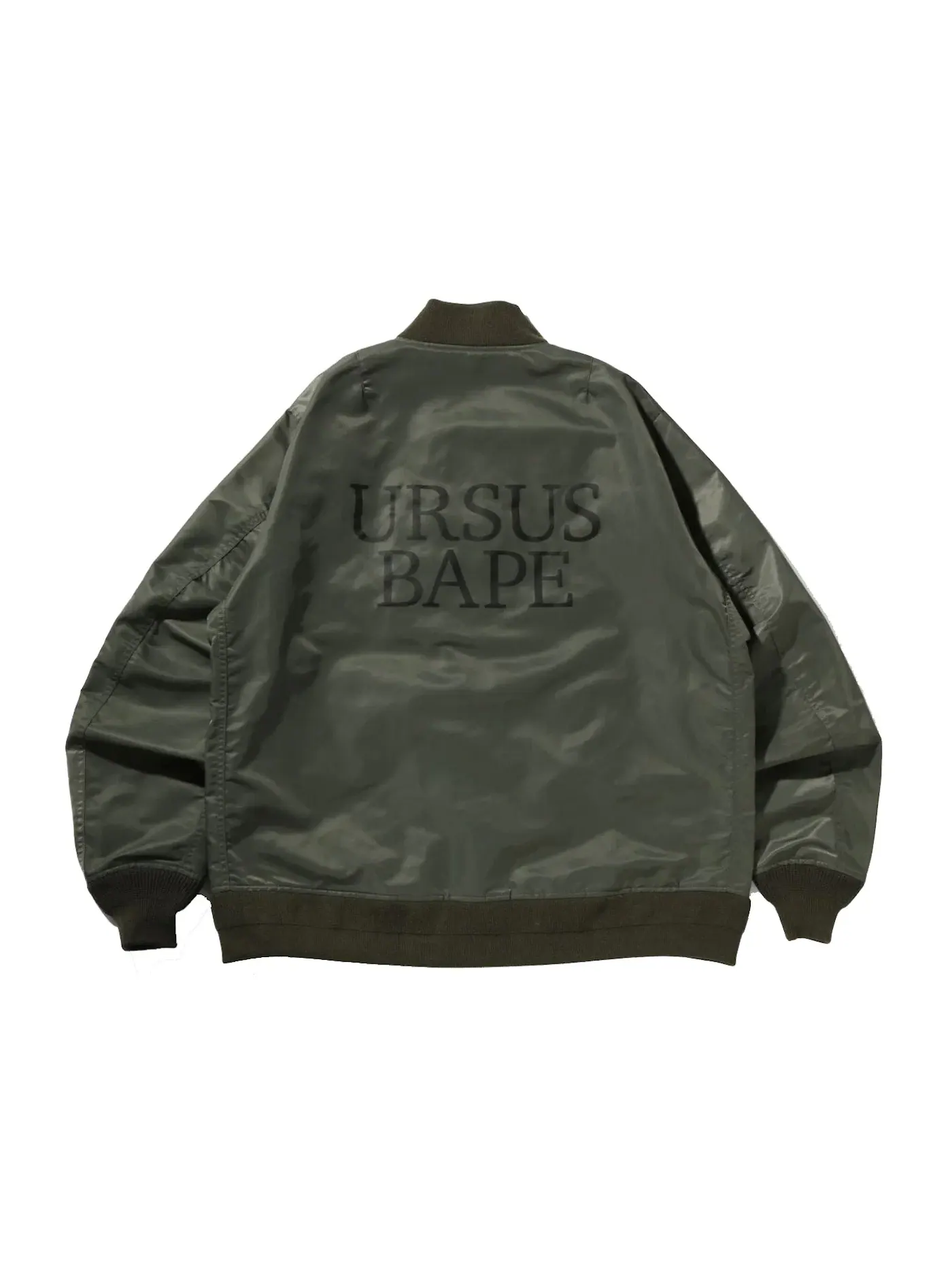 Мужская куртка-бомбер свободного кроя из нейлона MA-1 BAPE, Olivedrab — изображение 2 из 2