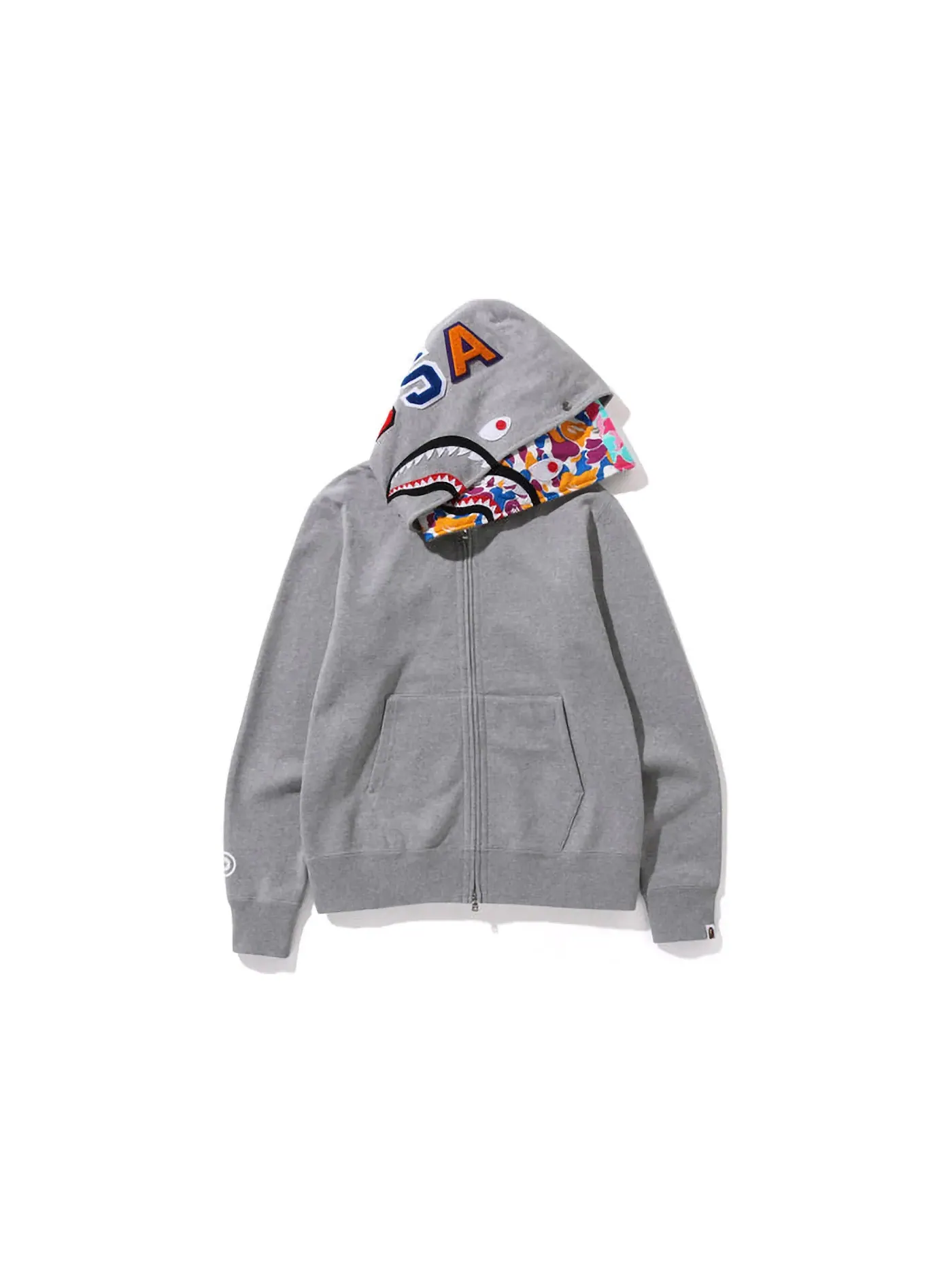 Мужская худи на молнии с принтом BAPE Limited Collection Grey — изображение 1 из 3