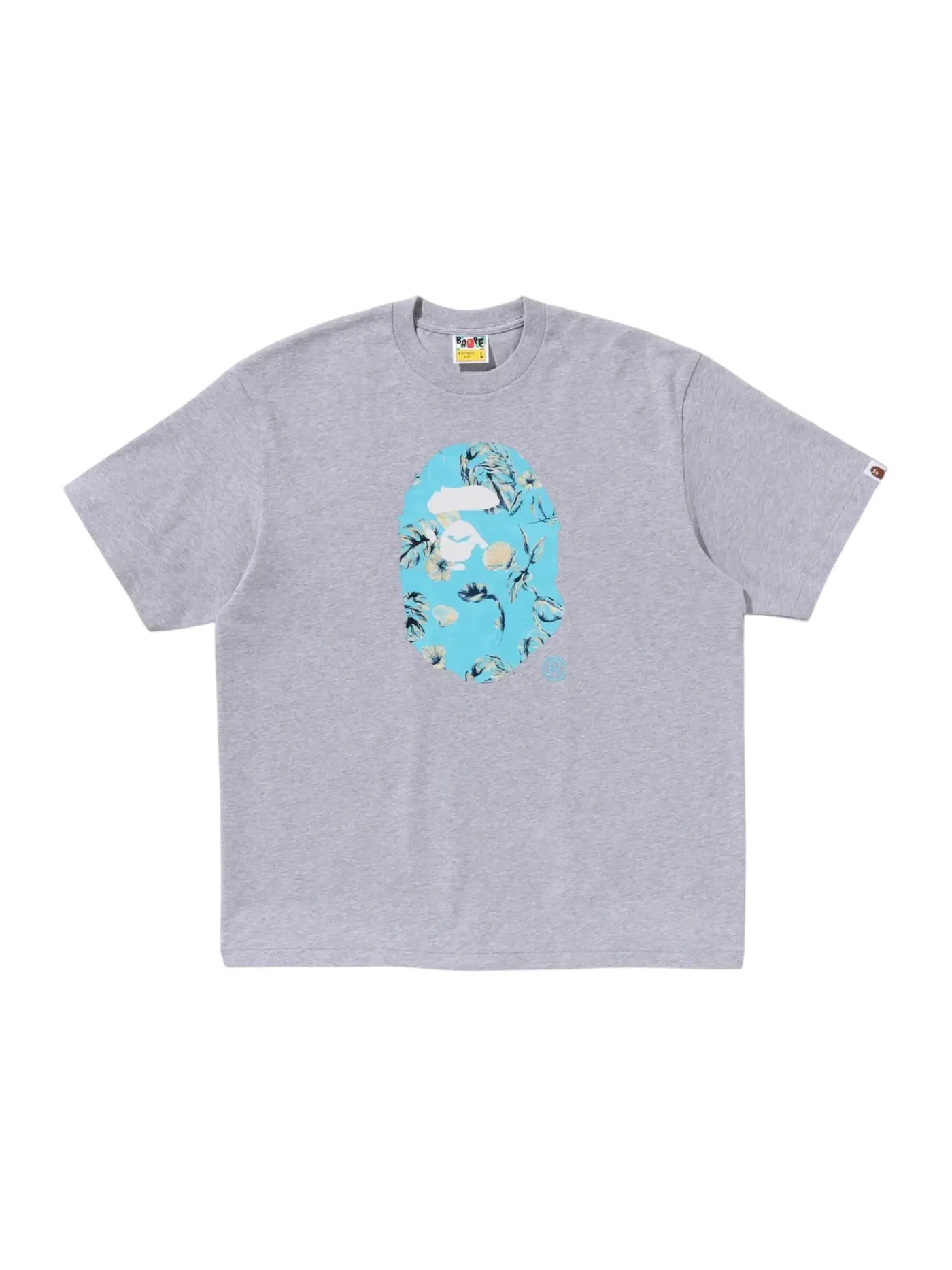 Мужская футболка с принтом BAPE Vacation Pattern Ape Head Relaxed Fit Tee — изображение 1 из 1, серый