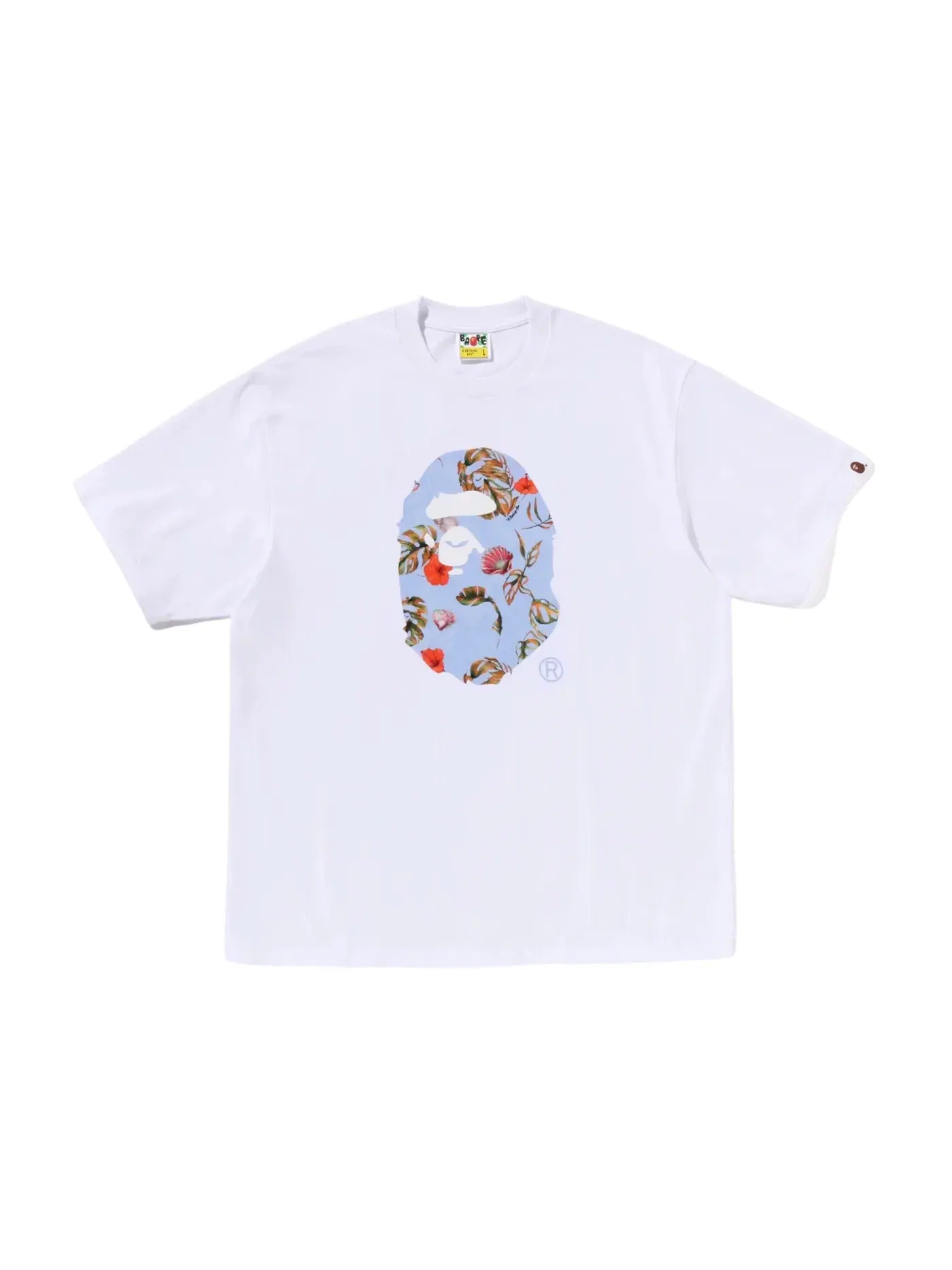 Мужская футболка с принтом BAPE Vacation Pattern Ape Head Relaxed Fit Tee — изображение 1 из 1, белый