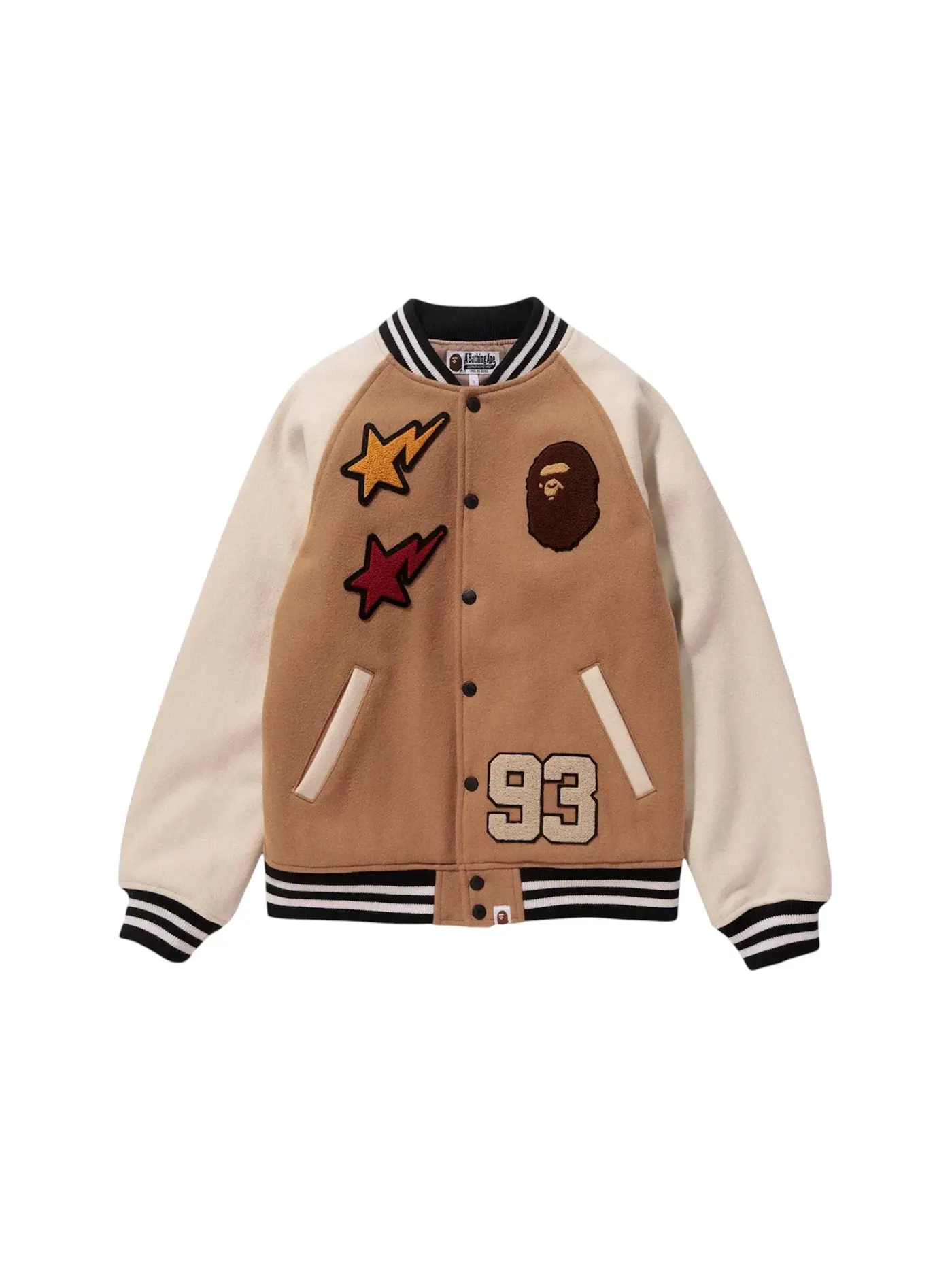 Мужская куртка-бомбер с принтом BAPE — изображение 1 из 1, коричневый