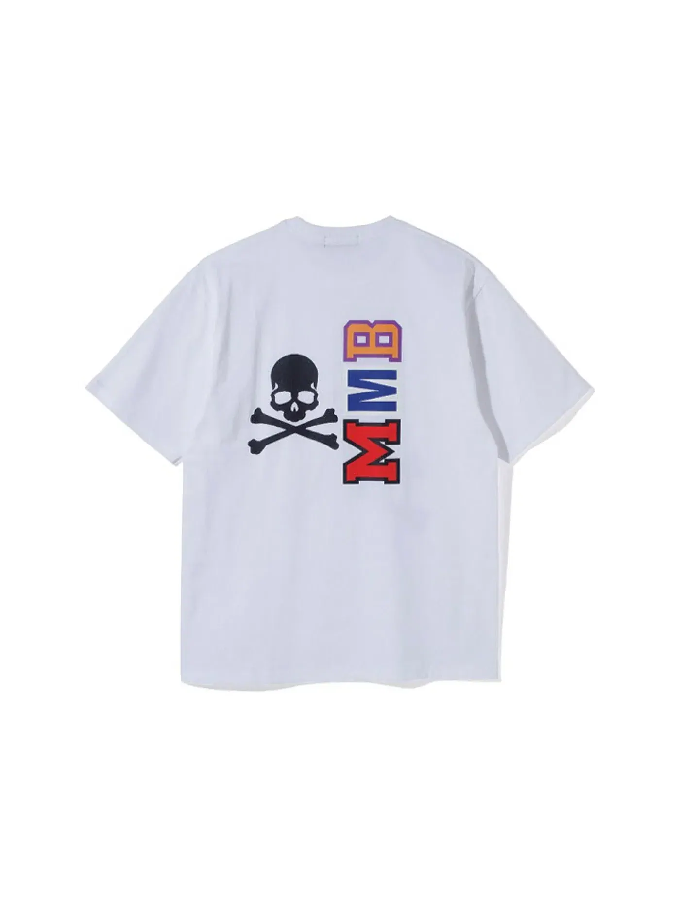 Мужская футболка с принтом BAPE Vs Mastermind Half Skull Half Shark Double Sided Tee BAPE — изображение 2 из 2, белый