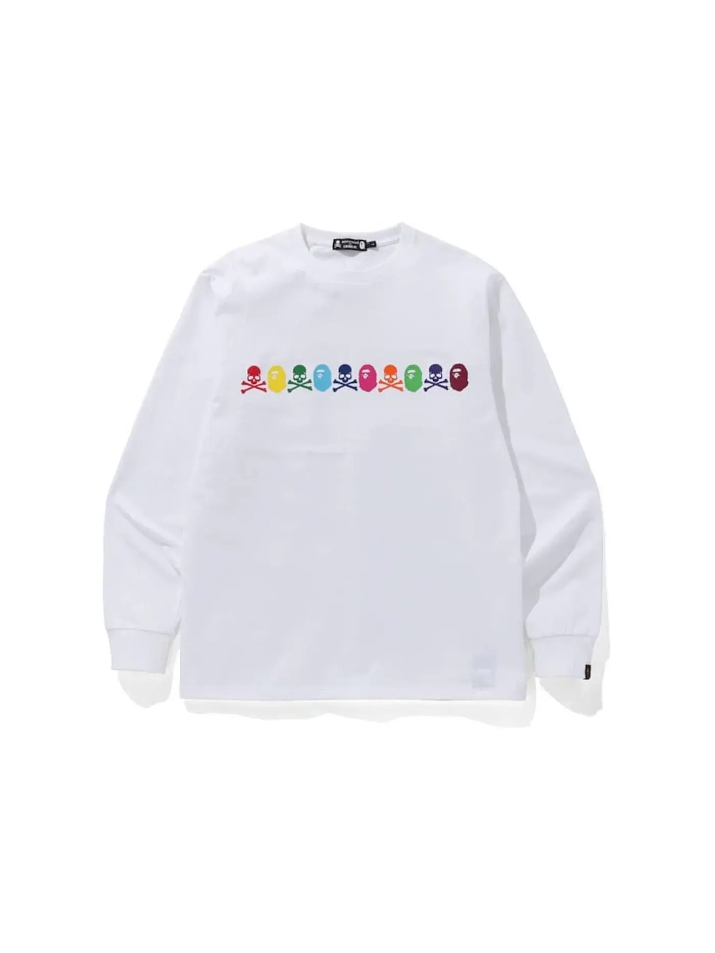 Мужская футболка с длинным рукавом с принтом BAPE — изображение 1 из 2, белый