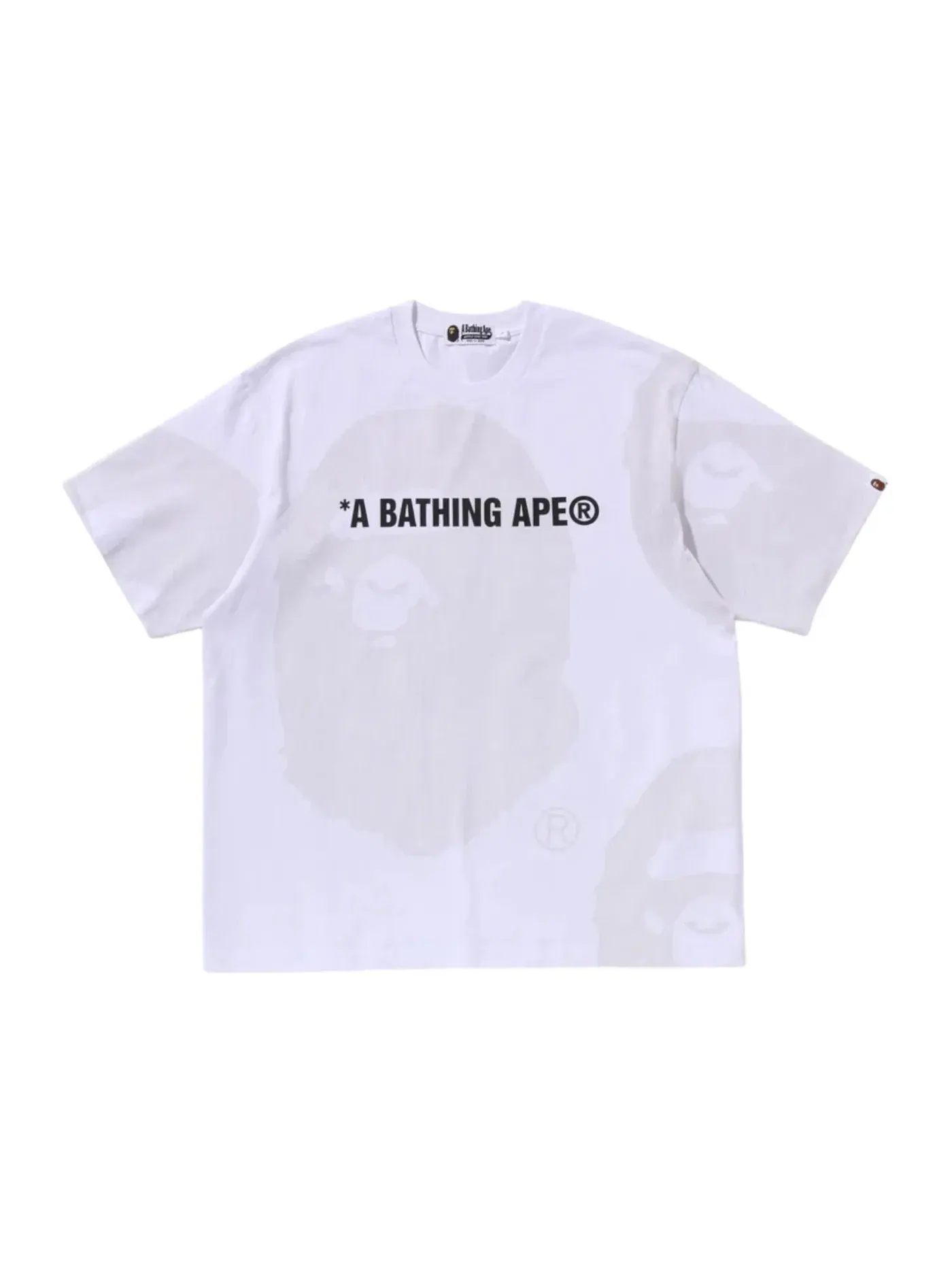 Футболка унисекс с принтом BAPE Water Print Ape Head Relaxed Fit Tee BAPE — изображение 1 из 2, белый