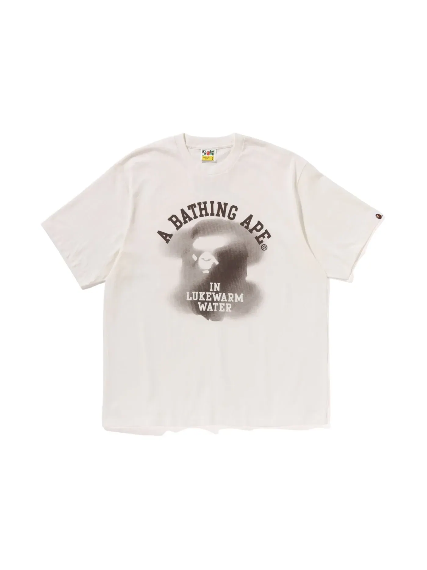 Мужская футболка свободного кроя BAPE Water Print College Logo Relaxed Fit Tee — изображение 1 из 1, белый/слоновая кость