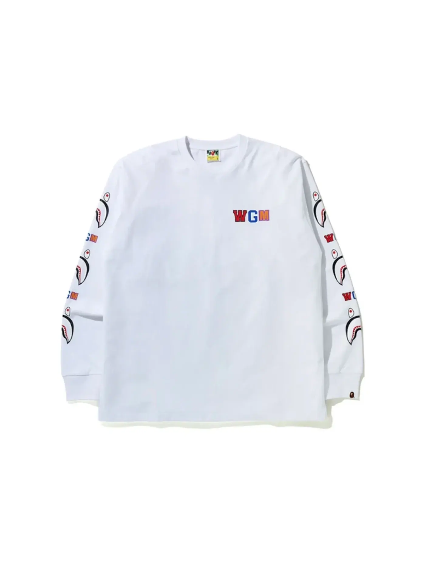Мужская футболка с длинным рукавом Shark Relaxed Fit L/S Tee BAPE — изображение 1 из 1, белый