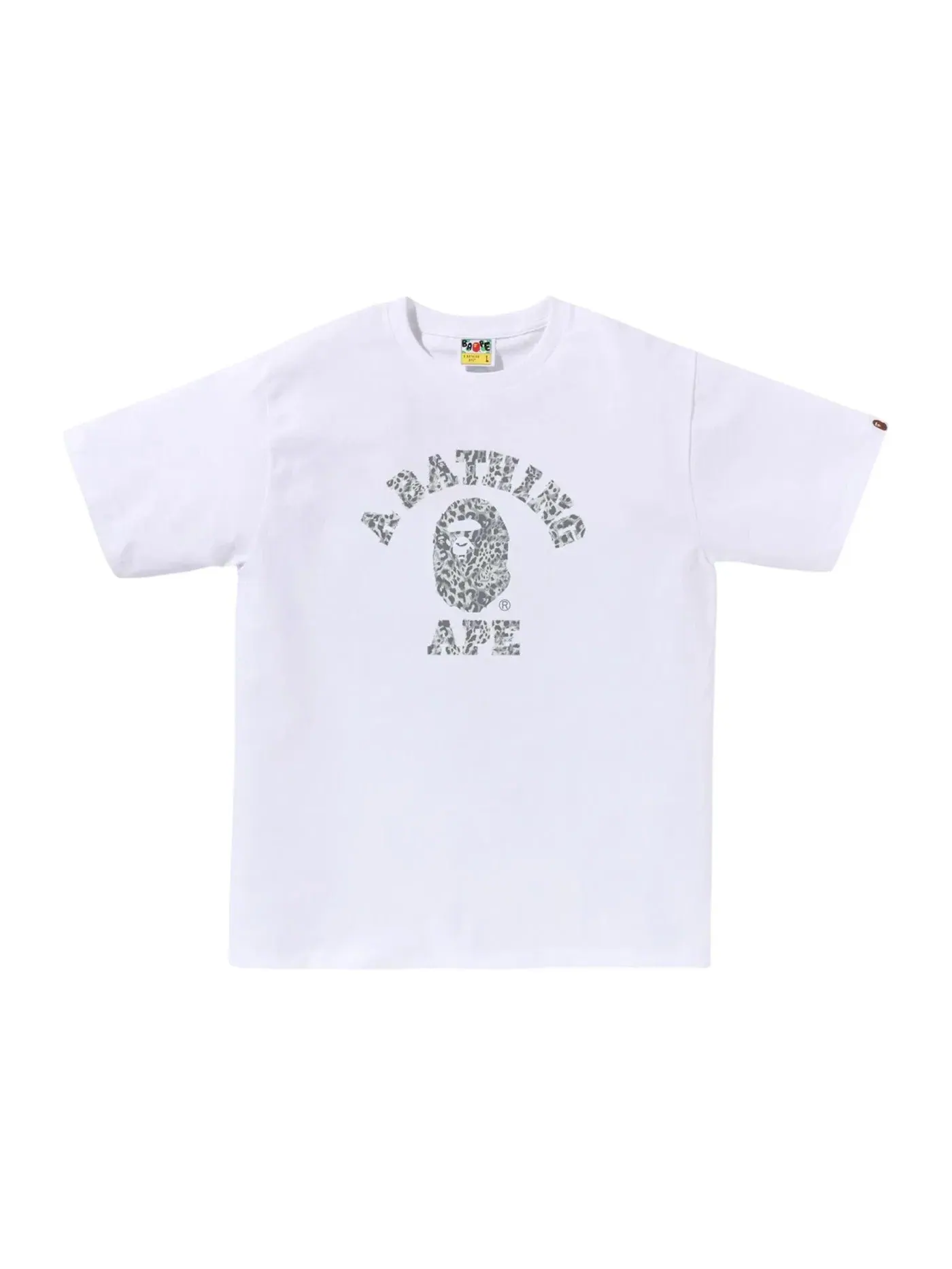 Мужская футболка с леопардовым принтом BAPE Tee (FW25) — изображение 1 из 1, белый/серый