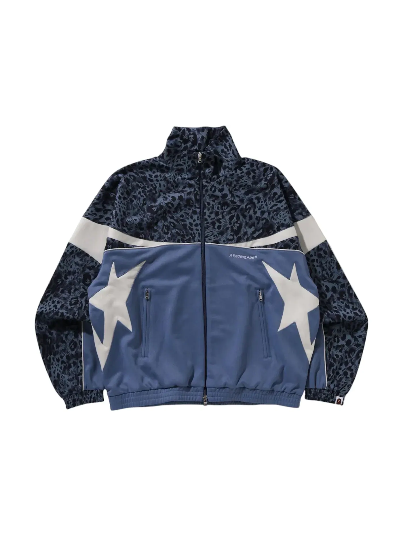 Мужская куртка-трак с леопардовым принтом BAPE — изображение 1 из 1, синий